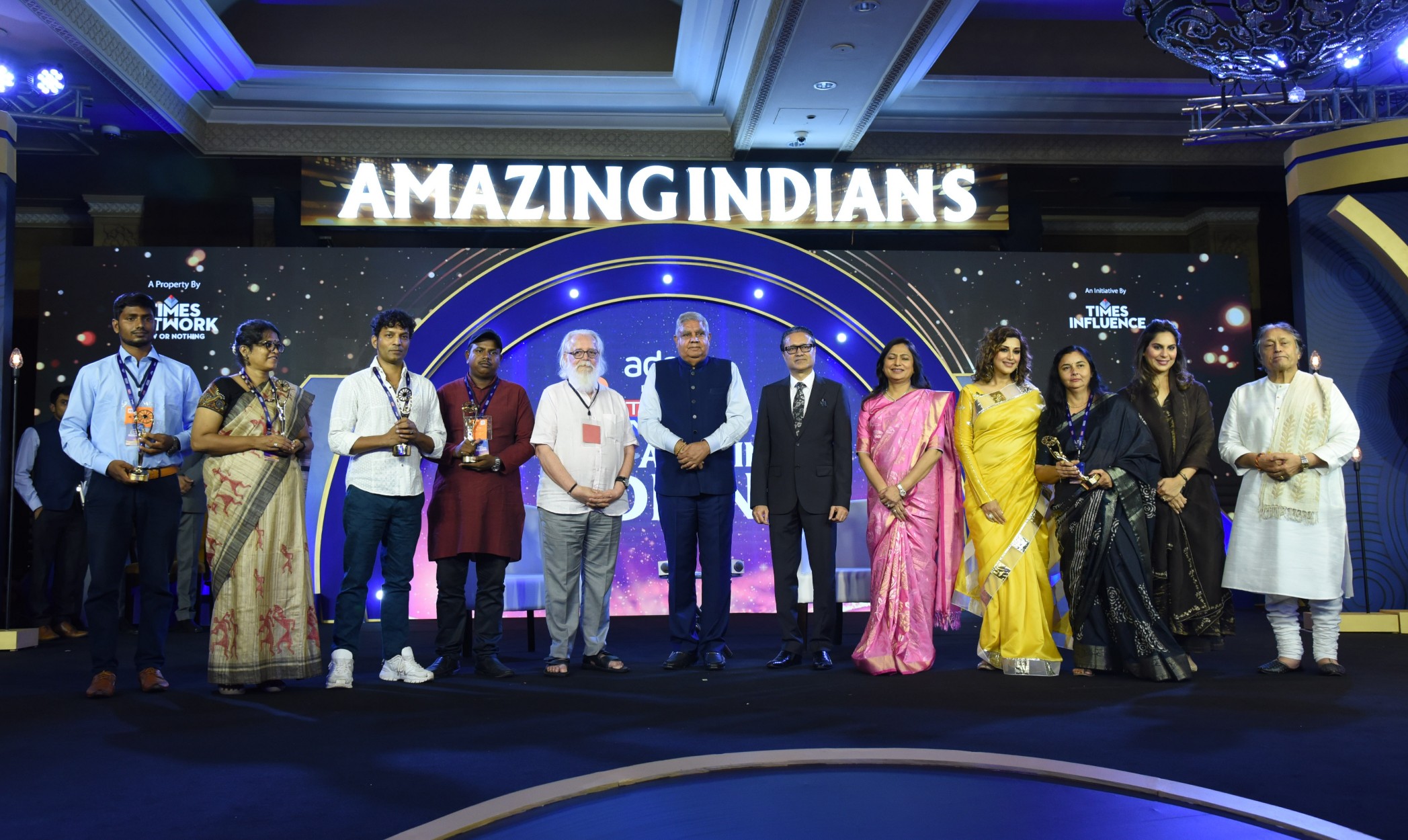The Vice President, Shri Jagdeep Dhankhar at the Times Now Amazing Indians Awards 2022 ceremony in New Delhi on September 9, 2022.