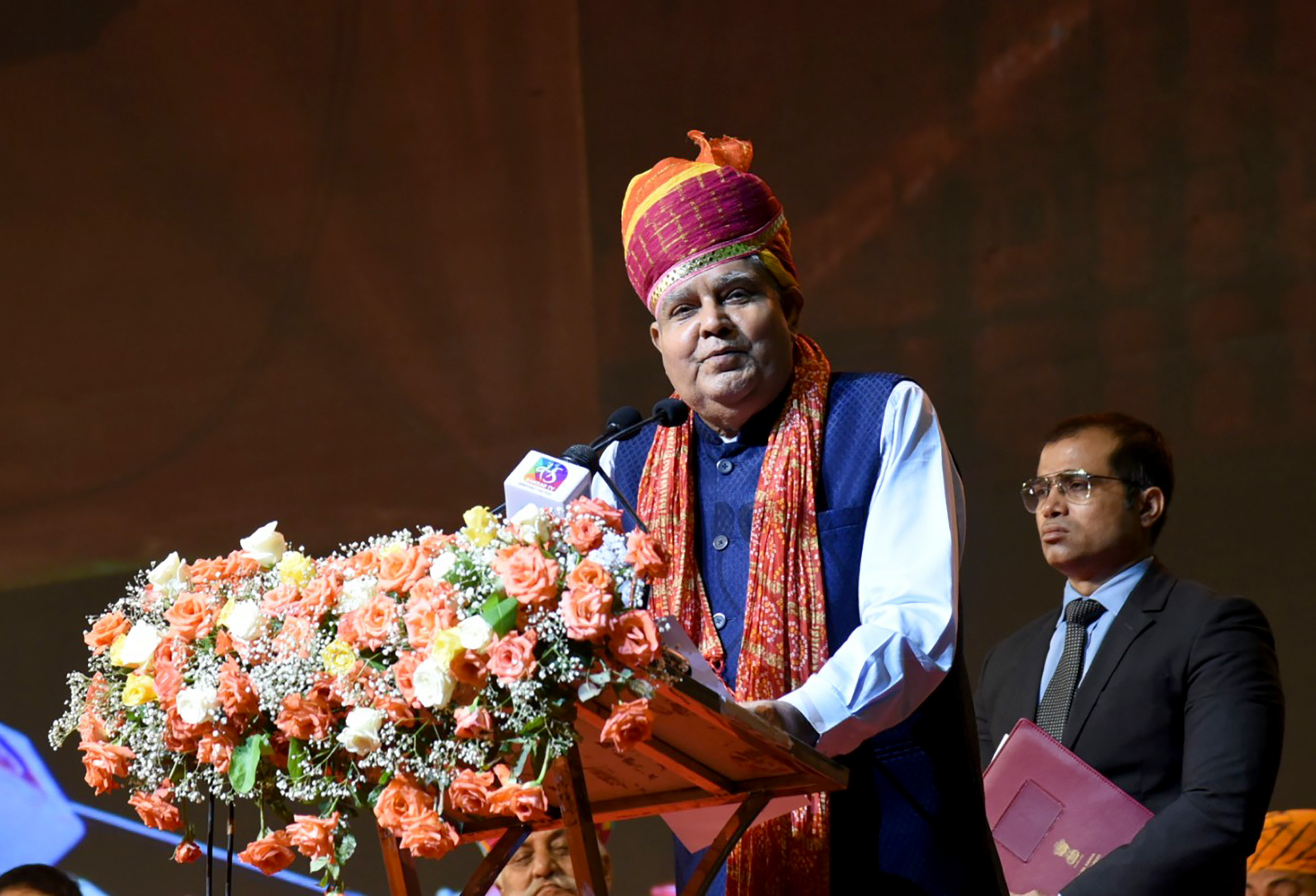 The Vice President, Shri Jagdeep Dhankhar at a felicitation ceremony organised in his honour by Rajasthan-Haryana Samaj in Surat on October 13, 2022.