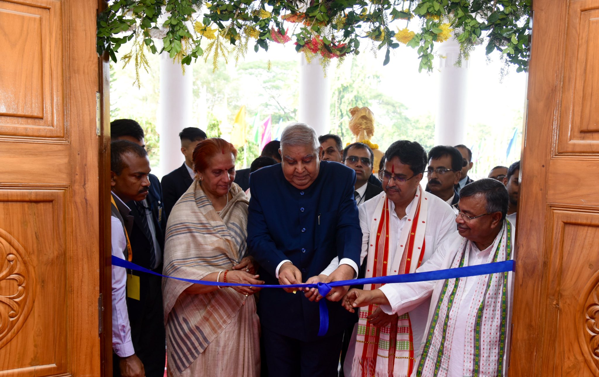 The Vice President, Shri Jagdeep Dhankhar inaugurating the exhibition on ‘Historical and Cultural Heritage of Tripura’ at Maharaja Bir Bikram College in Agartala, Tripura on 29 November 2022 