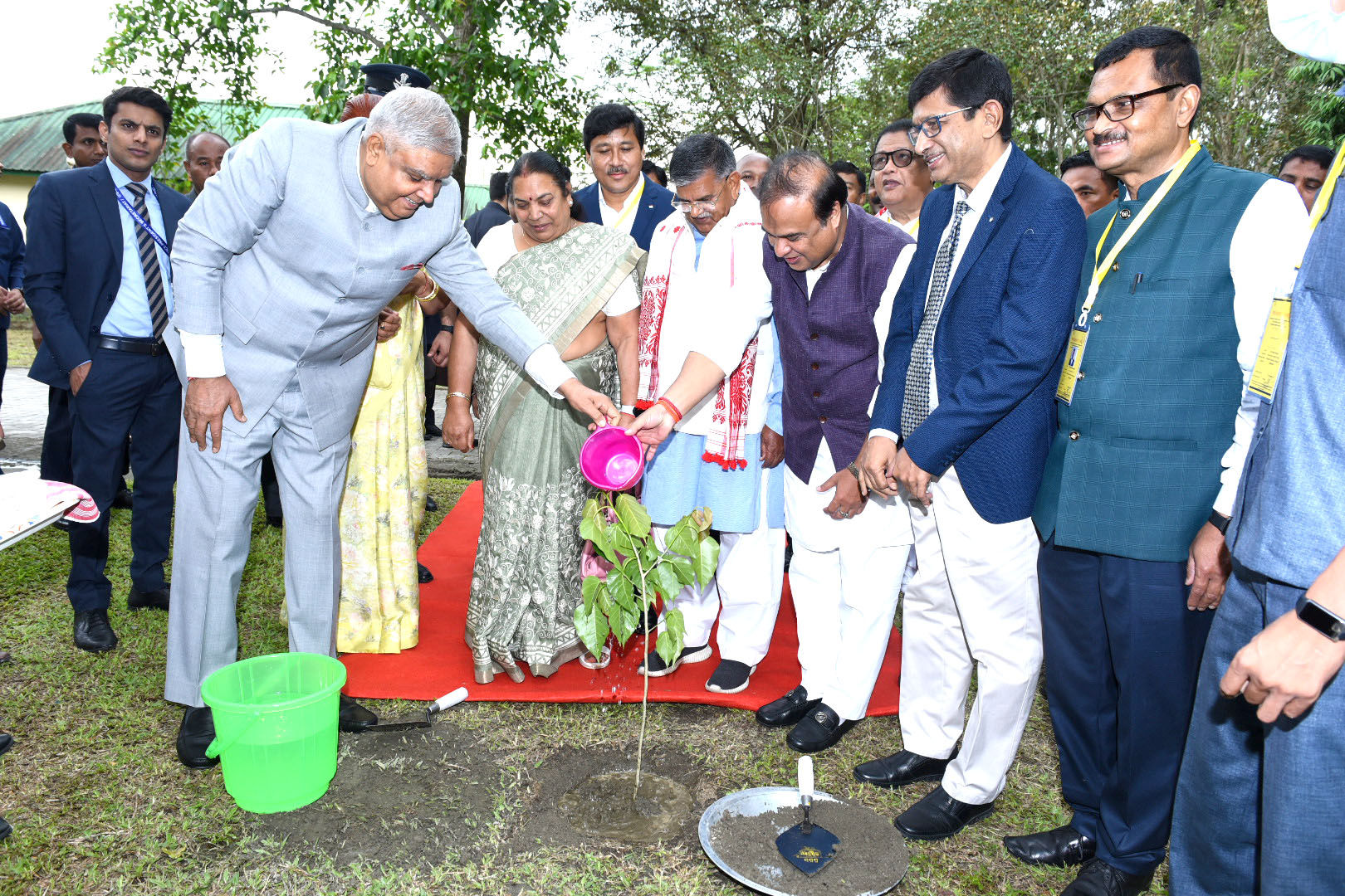 The Vice President, Shri Jagdeep Dhankhar planting a sapling at Dibrugarh University in Assam on May 3, 2023.