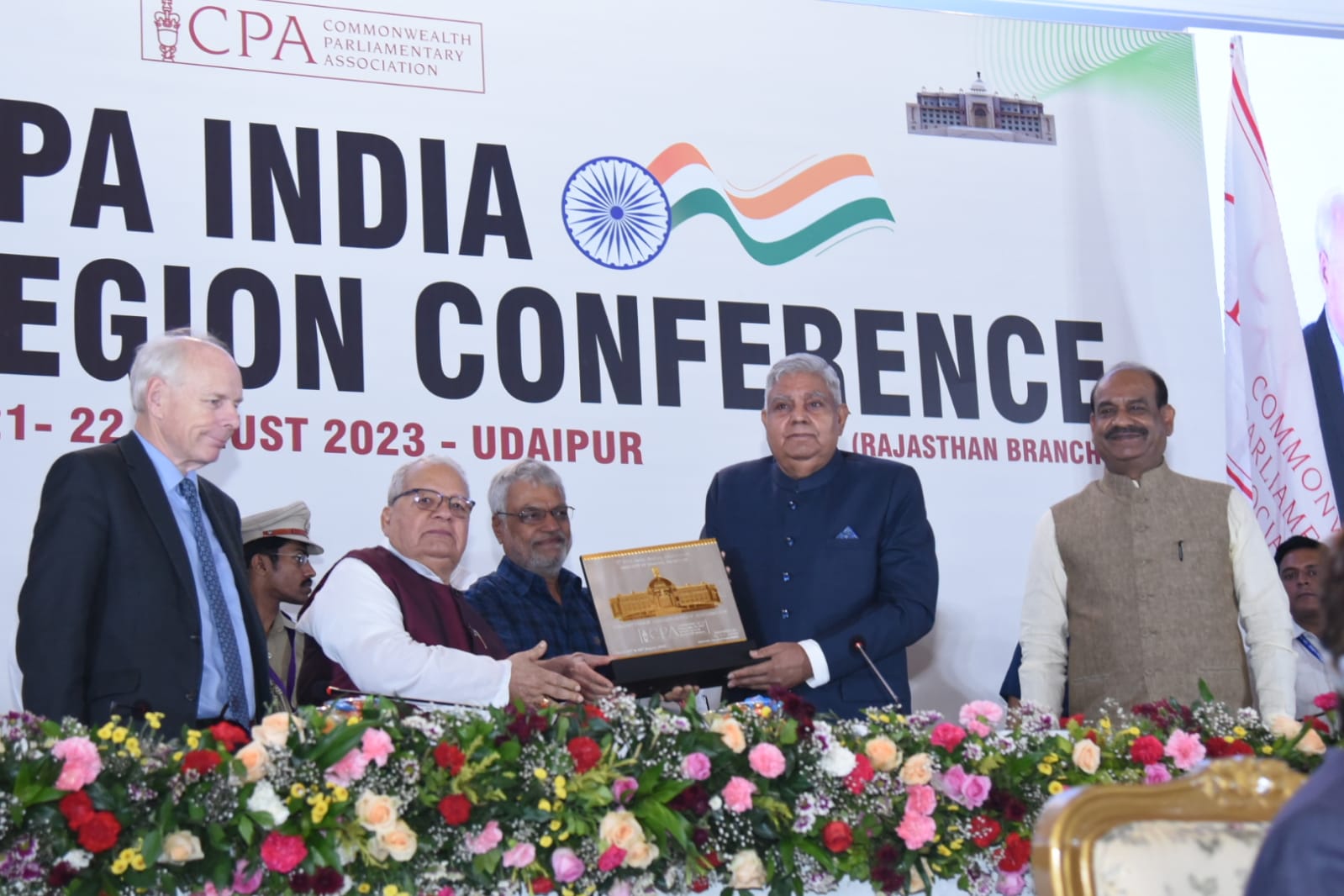 The Vice-President, Shri Jagdeep Dhankhar attending the valedictory session of 9th Commonwealth Parliamentary Association - India Region Conference in Udaipur, Rajasthan on August 22, 2023.