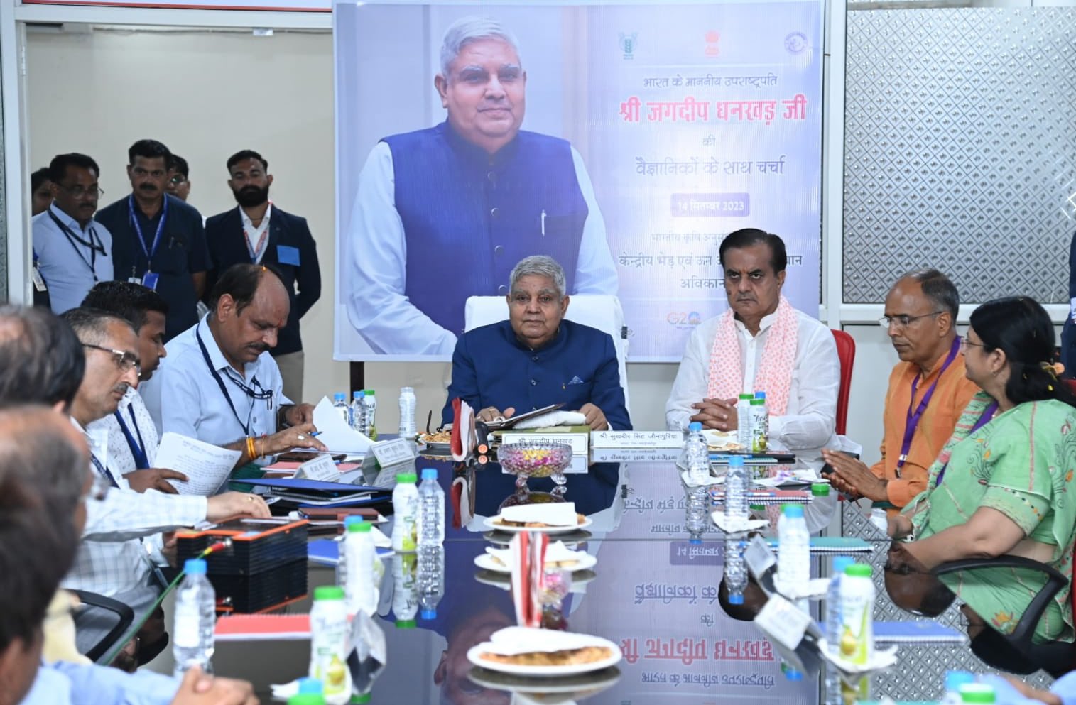 The Vice-President, Shri Jagdeep Dhankhar at ICAR-Central Sheep and Wool Research Institute, Avikanagar in Tonk, Rajasthan on September 14, 2023.