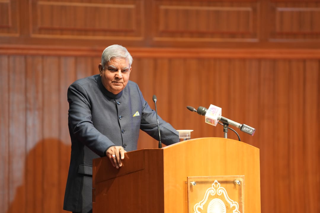 The Vice-President, Shri Jagdeep Dhankhar addressing the gathering at the inaugural session of 1st Regional Conference on 'Access to Legal Aid: Strengthening Access to Justice in the Global South' at Supreme Court of India in New Delhi on November 27, 2023.
