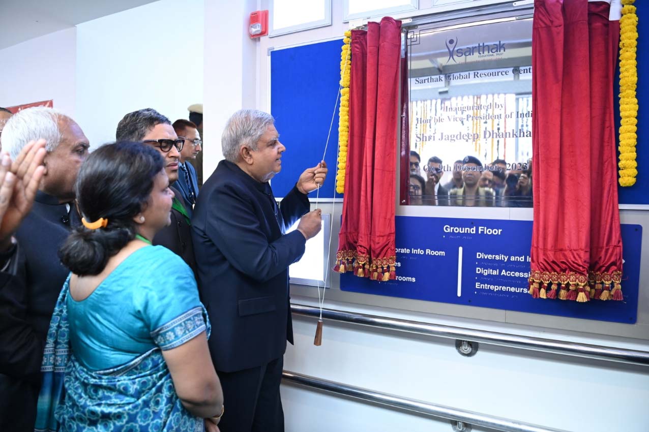 The Vice-President, Shri Jagdeep Dhankhar inaugurating the Sarthak Global Resource Centre & 10th National Conference on Disability in Gurugram, Haryana on December 9, 2023.