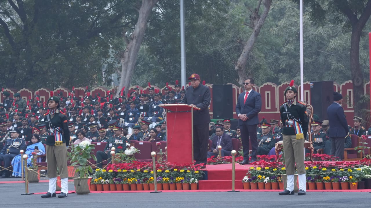 The Vice-President, Shri Jagdeep Dhankhar addressing the NCC cadets at NCC Republic Day Camp-2024 in Delhi on January 5, 2024. 