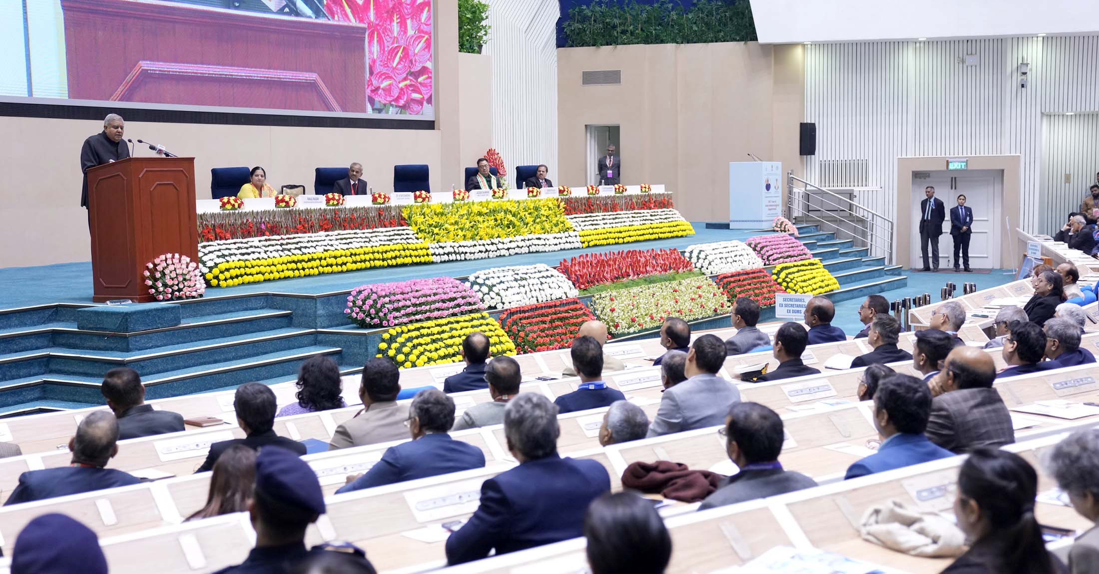The Vice-President, Shri Jagdeep Dhankhar, addressing the gathering at the inaugural ceremony of celebrations marking 150 years of the India Meteorological Department at Vigyan Bhawan in New Delhi on January 15, 2024. 