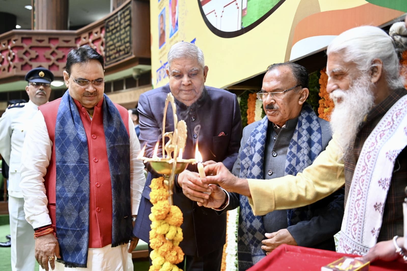 The Vice-President, Shri Jagdeep Dhankhar inaugurating the orientation programme for the new members of the 16th Rajasthan Legislative Assembly in Jaipur, Rajasthan on January 16, 2024.