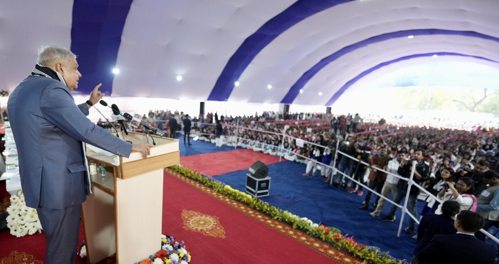The Vice-President, Shri Jagdeep Dhankhar addressing the 40th convocation ceremony of Banasthali Vidyapith at Tonk, Rajasthan on January 17, 2024.