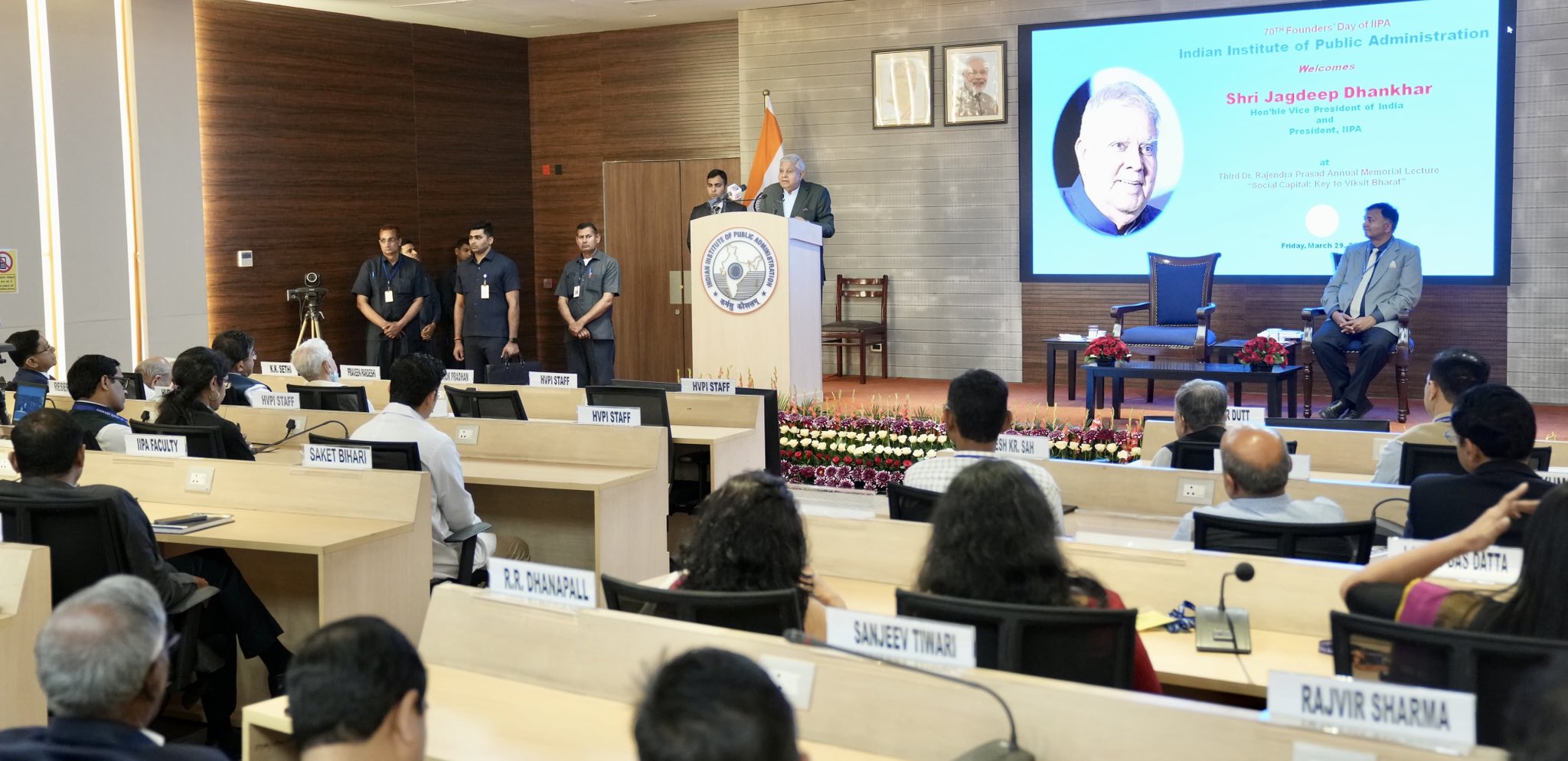 The Vice-President, Shri Jagdeep Dhankhar addressing the 70th Founders' Day celebrations of Indian Institute of Public Administration (IIPA) in New Delhi on March 29, 2024.