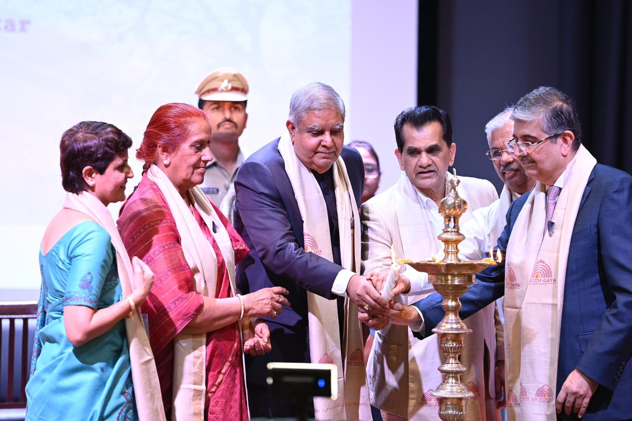 The Vice-President, Shri Jagdeep Dhankhar at the 6th Convocation of IIM Bodh Gaya in Gaya, Bihar on April 7, 2024.
