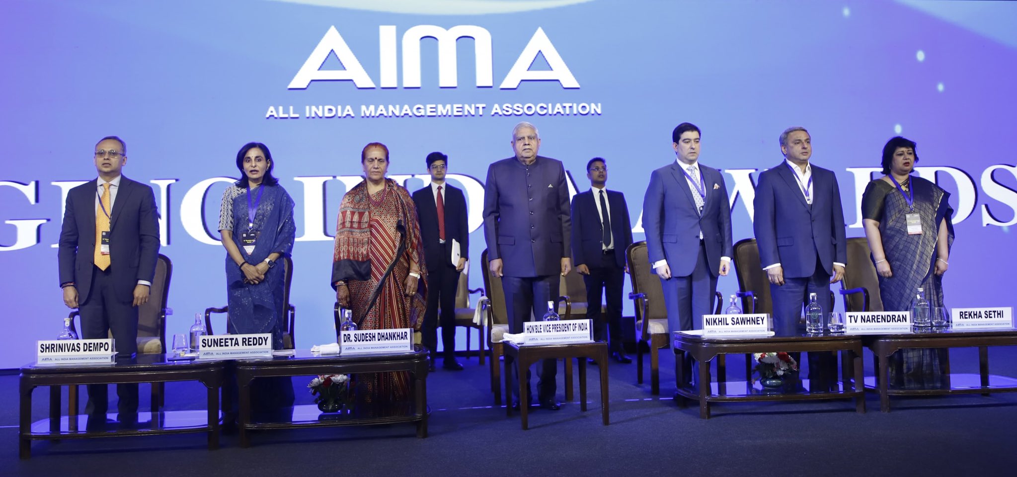 23 अप्रैल 2024 को नई दिल्ली में 14वें एआईएमए मैनेजिंग इंडिया अवार्ड्स कार्यक्रम के दौरान उपराष्ट्रपति श्री जगदीप धनखड़।