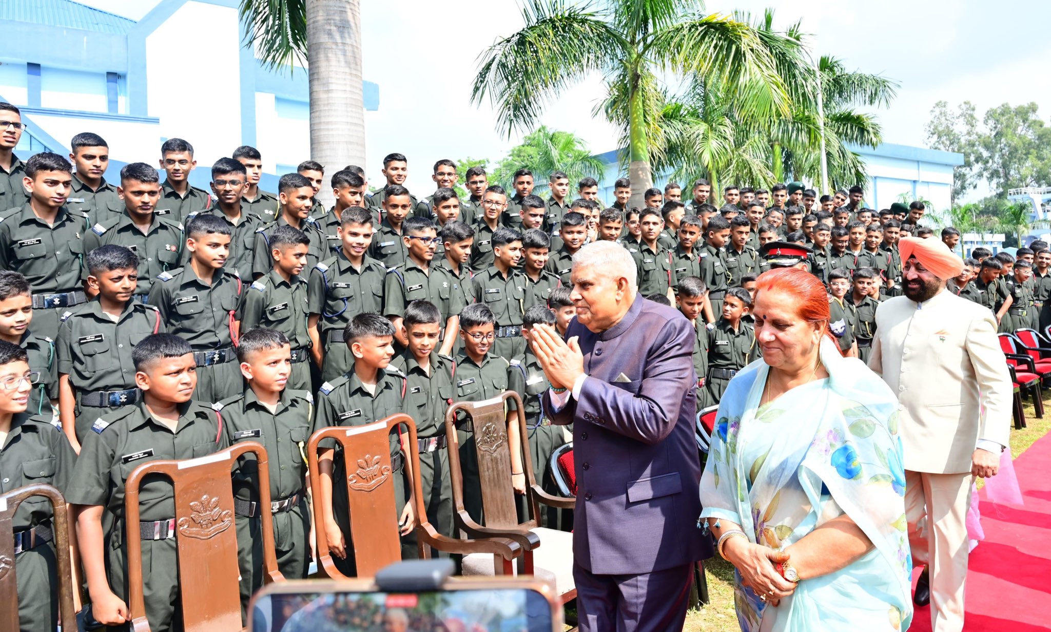  The Vice-President, Shri Jagdeep Dhankhar at the Rashtriya Indian Military College, Dehradun in Uttarakhand on September 1, 2024.