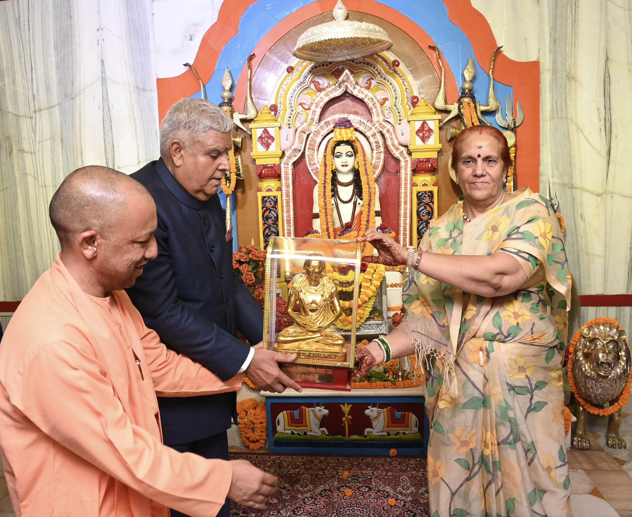 The Vice-President, Shri Jagdeep Dhankhar at the Gorakhnath Temple in Gorakhpur, Uttar Pradesh on September 7, 2024.