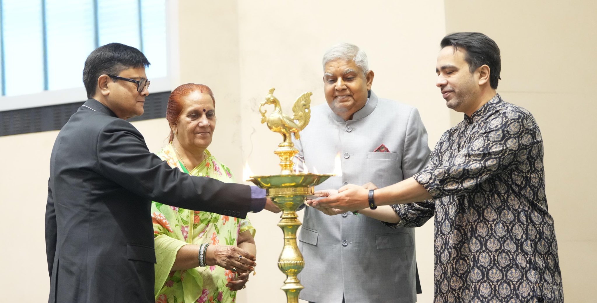 The Vice-President, Shri Jagdeep Dhankhar at the International Literacy Day celebrations at Vigyan Bhavan in New Delhi on September 8, 2024.