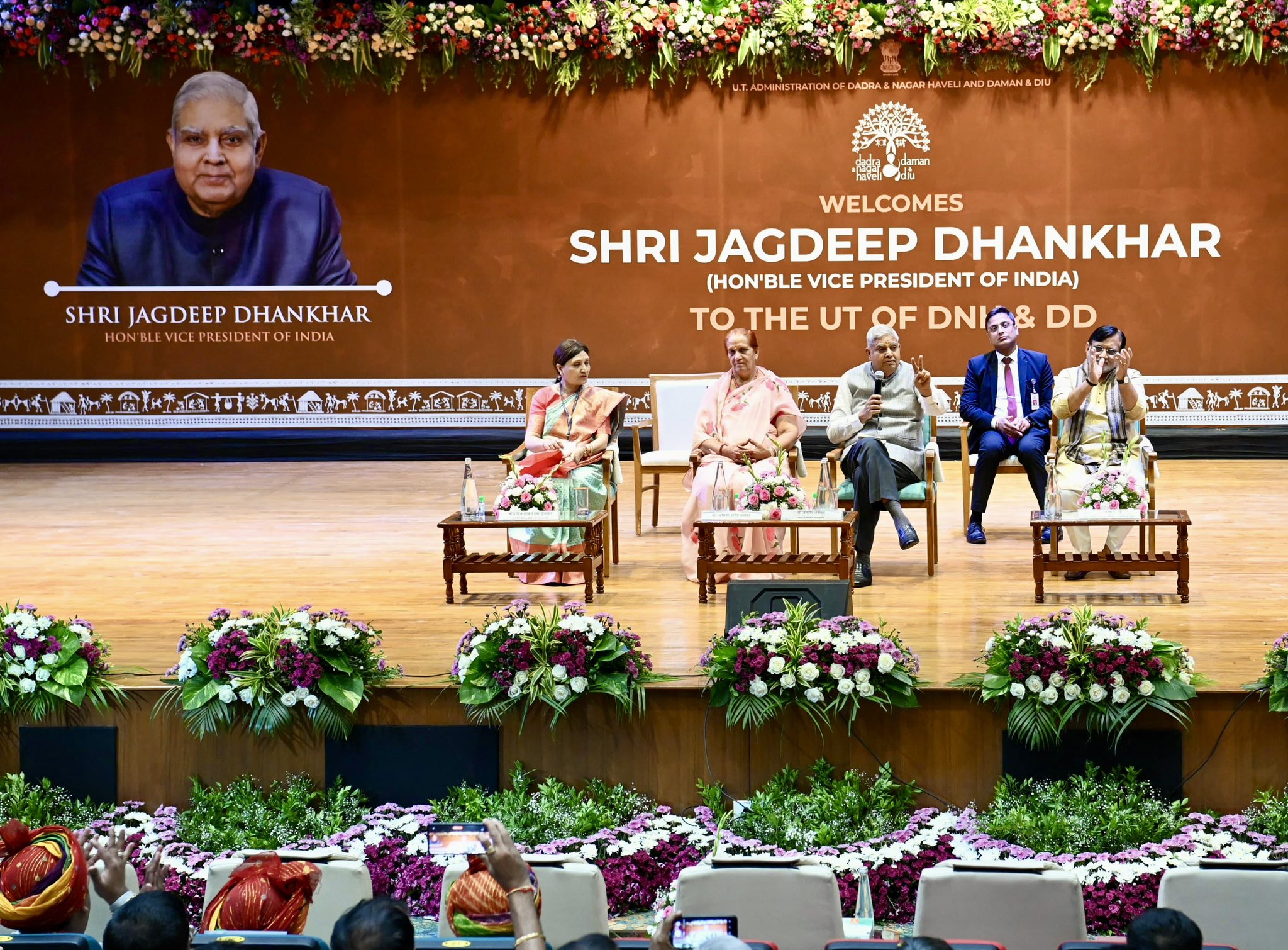 The Vice-President, Shri Jagdeep Dhankhar at a Public Function at Dokmardi Auditorium, Silvassa on September 21, 2024.