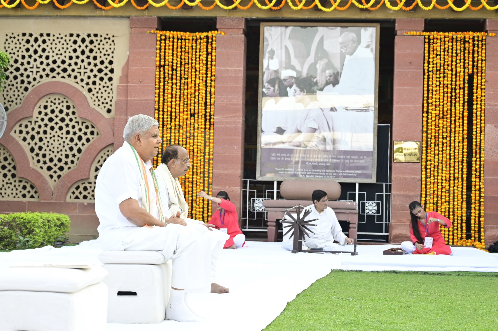 The Vice-President, Shri Jagdeep Dhankhar attending the Sarva Dharma Prarthana Sabha at Gandhi Smriti in New Delhi on October 2, 2024.