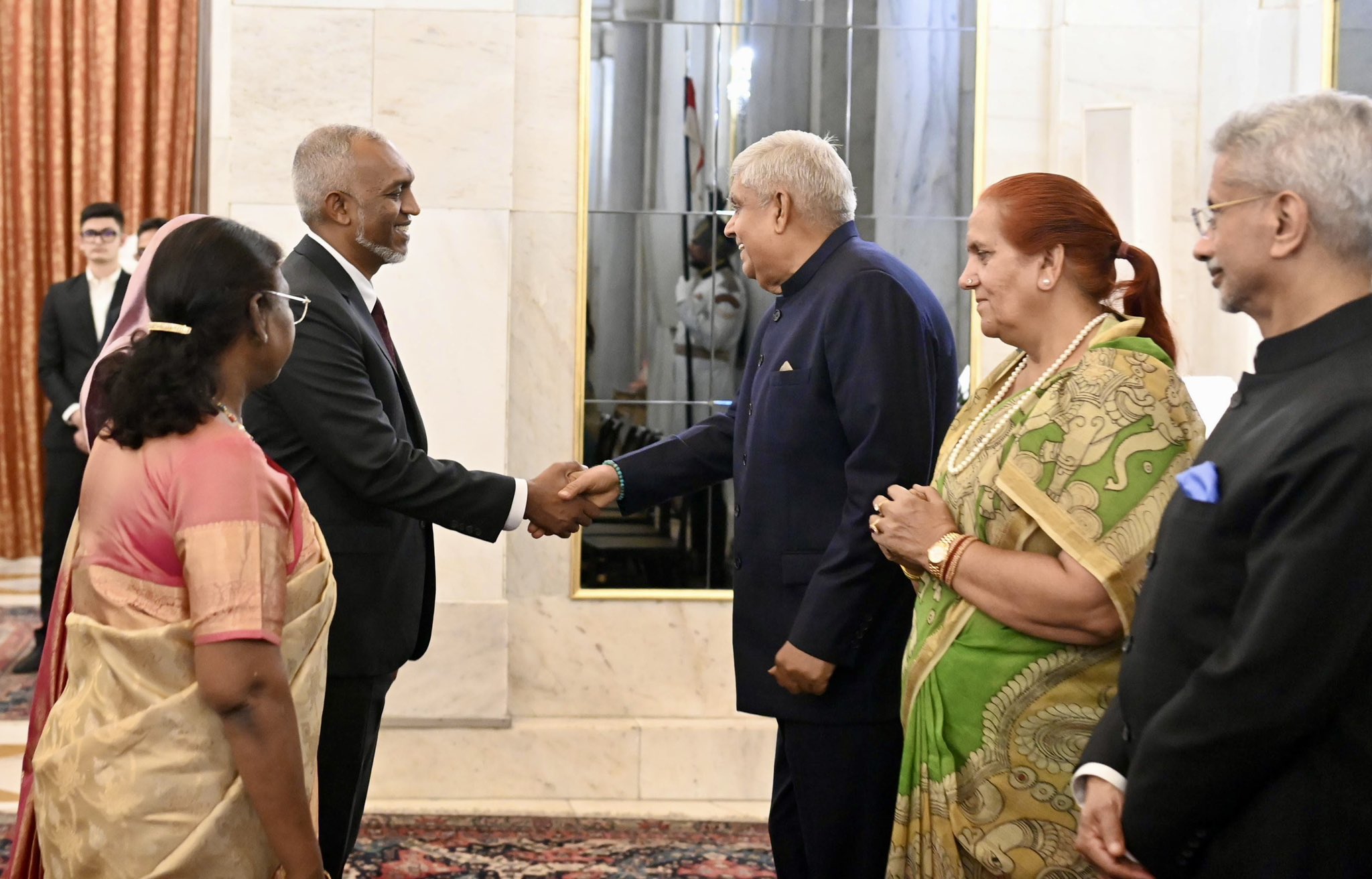 The Vice-President, Shri Jagdeep Dhankhar attending the banquet hosted by President of India, Smt. Droupadi Murmu in honour of H.E. Dr. Mohamed Muizzu, President of Republic of Maldives at Rashtrapati Bhavan in New Delhi on October 8, 2024.