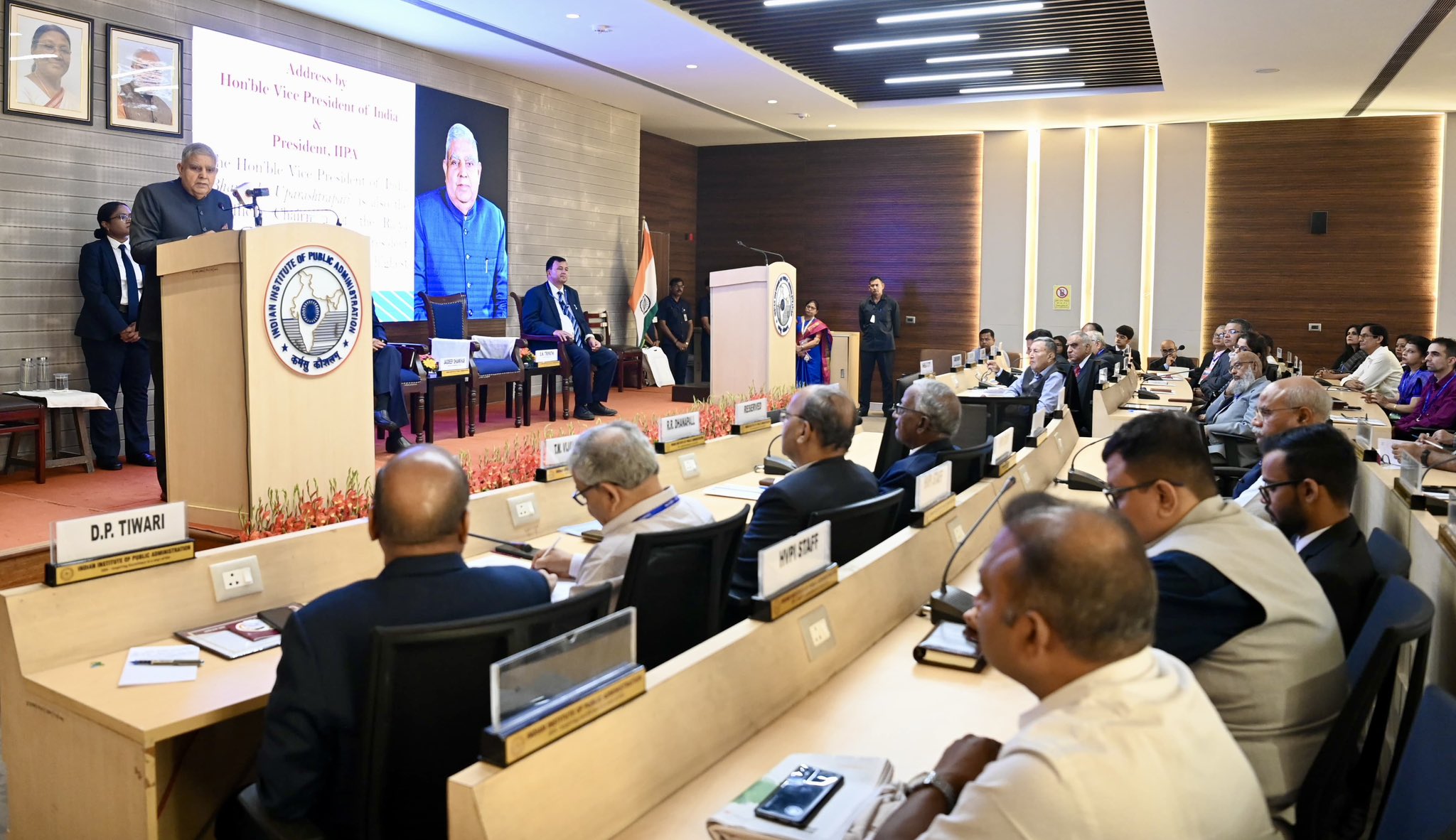 The Vice-President, Shri Jagdeep Dhankhar addressing the gathering at 70th Annual Meeting of the General Body of Indian Institute of Public Administration in New Delhi on November 4, 2024.