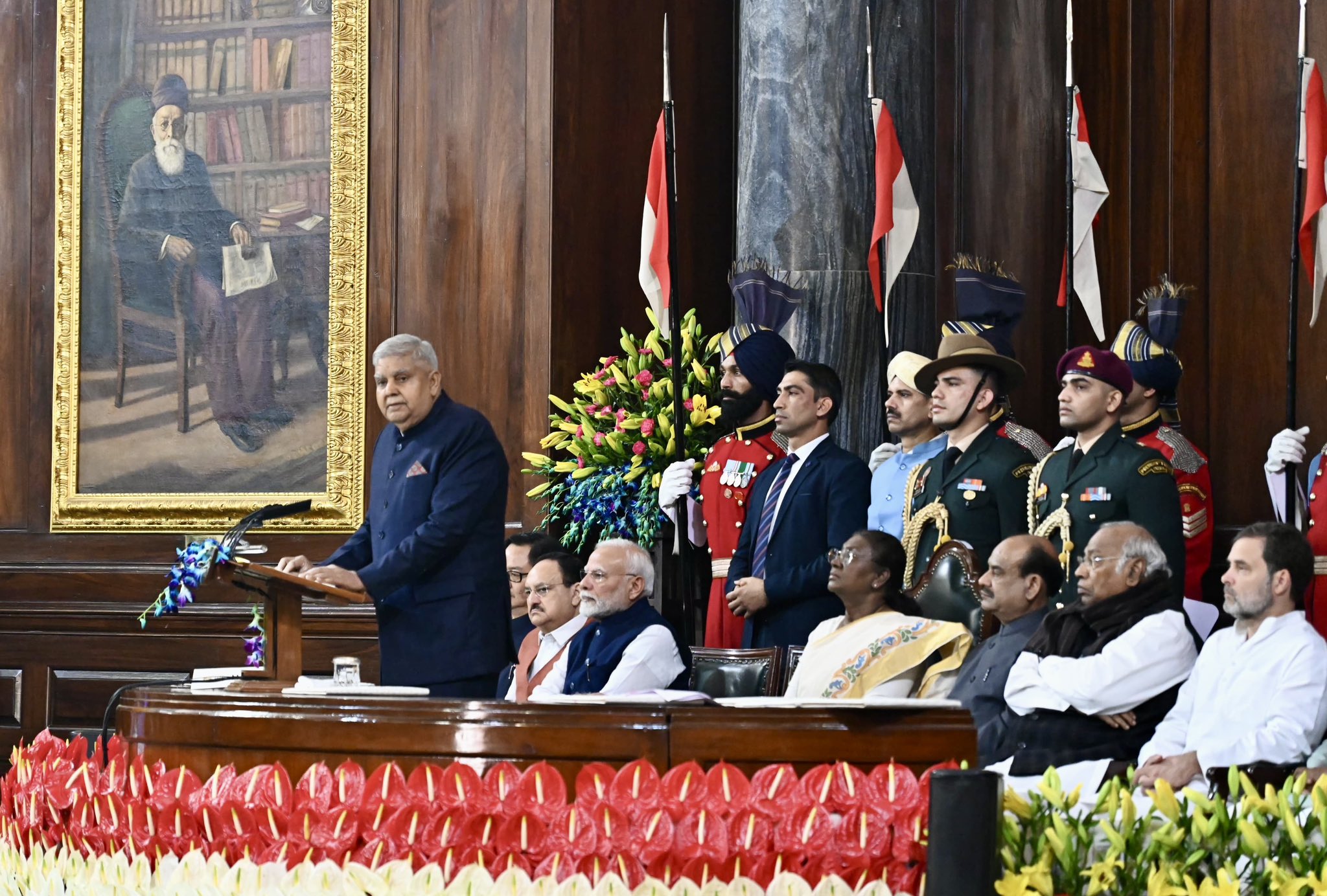 The Vice-President, Shri Jagdeep Dhankhar addressing the Samvidhan Divas 2024 celebrations at Parliament House in New Delhi on November 26, 2024.