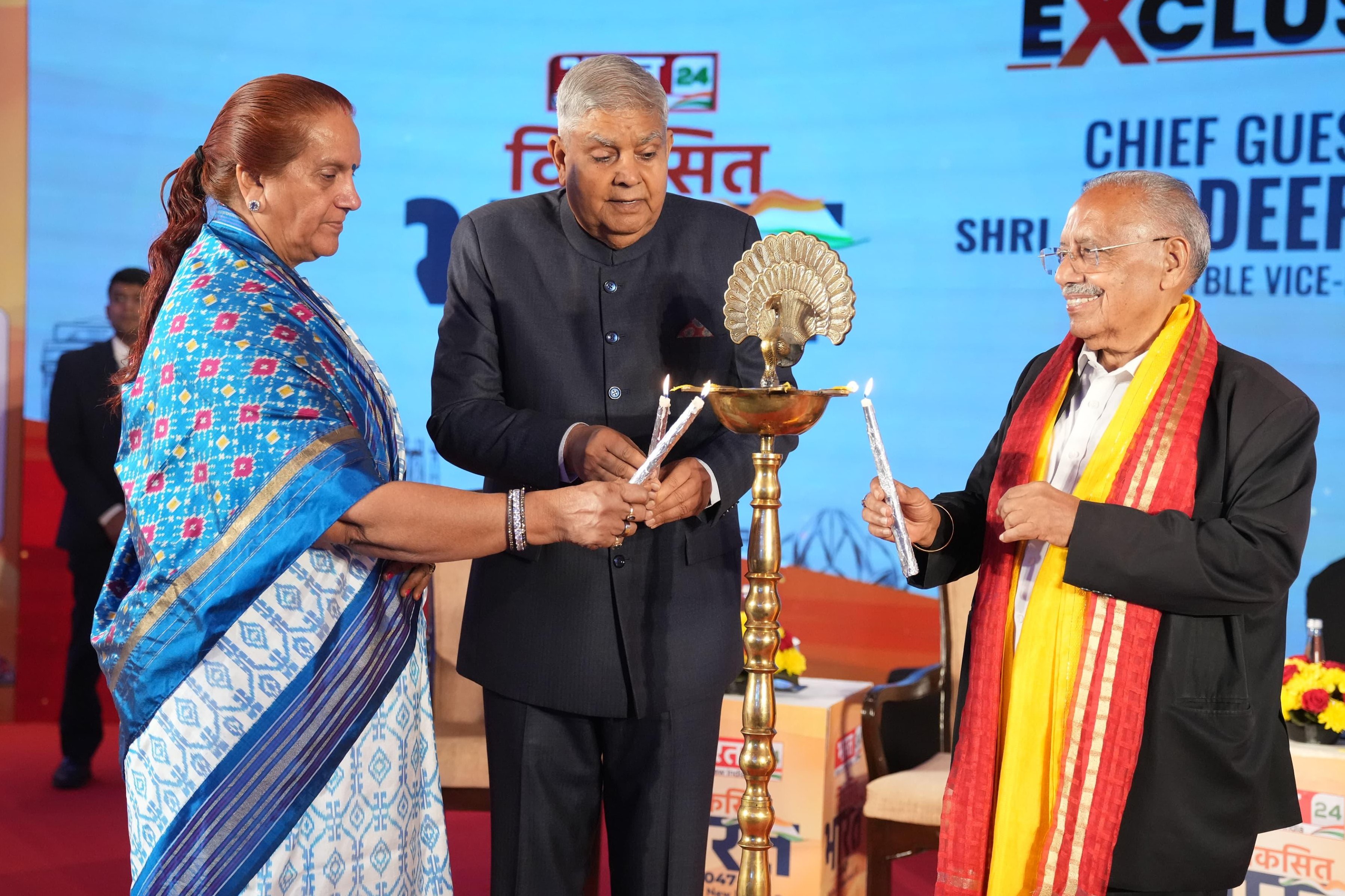 The Vice President Shri Jagdeep Dhankhar at the 'Viksit Bharat 2047-Vision of New India 3.0' conclave in New Delhi on November 30, 2024.