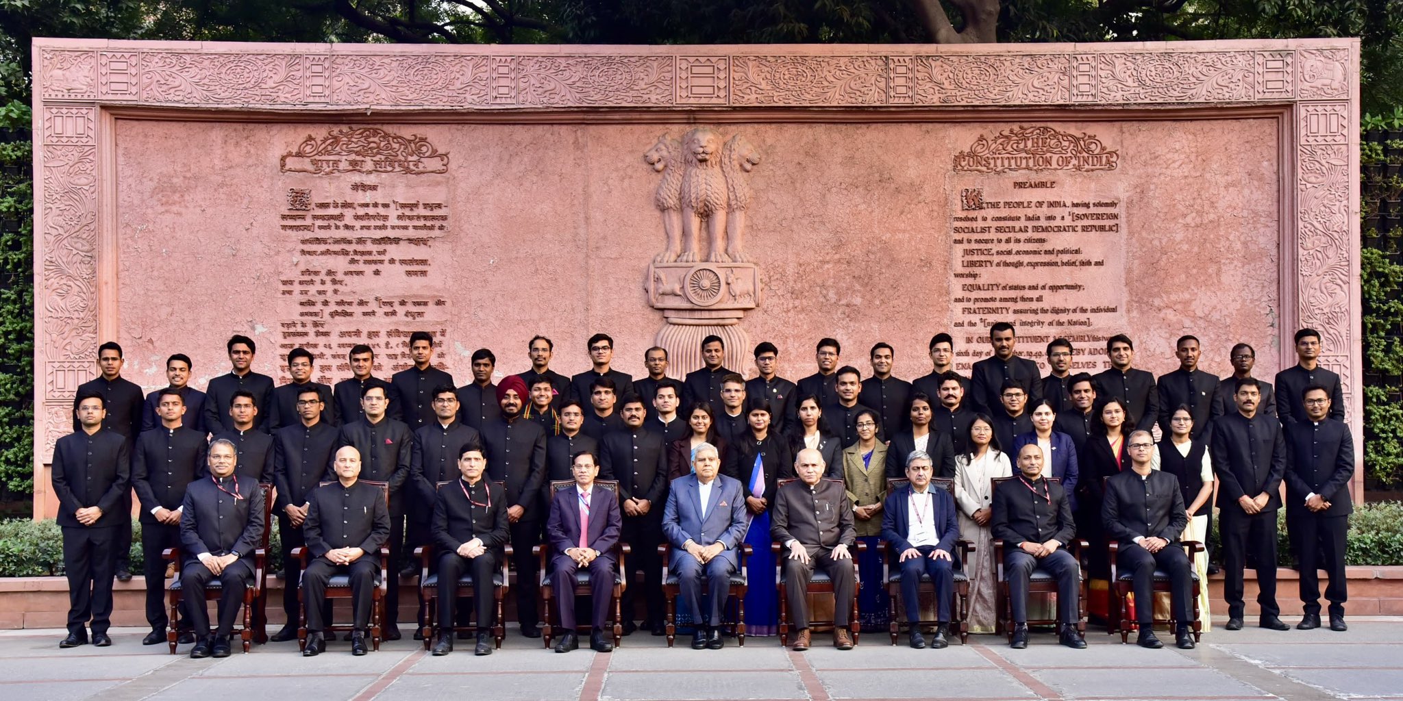 Indian Forest Service probationers called on the Vice-President and Chairman, Rajya Sabha, Shri Jagdeep Dhankhar at the Parliament House Complex in New Delhi on December 19, 2024.