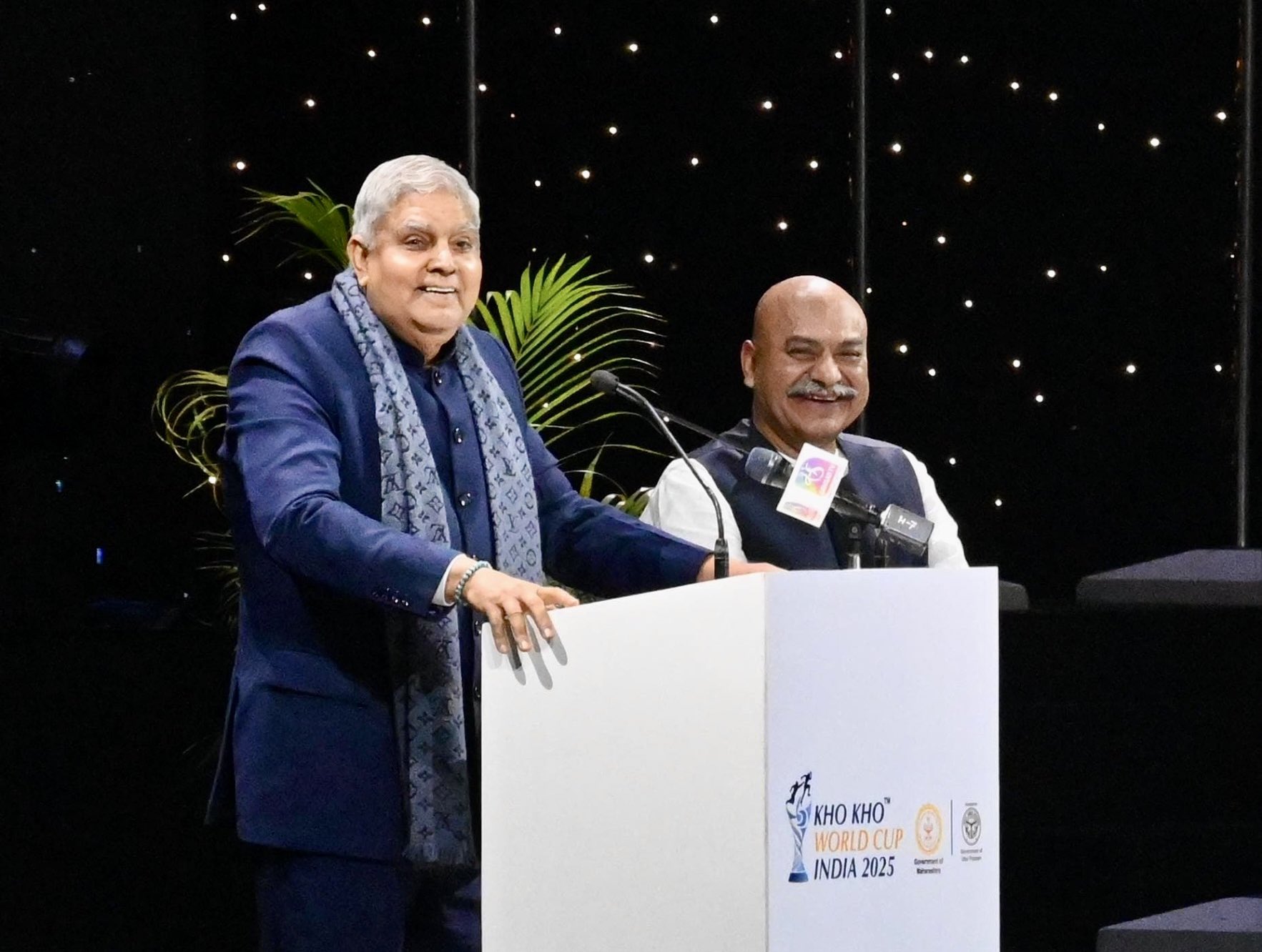 The Vice-President, Shri Jagdeep Dhankhar addressing the gathering at the Opening Ceremony of the First Kho-Kho World Cup in New Delhi on January 13, 2025.