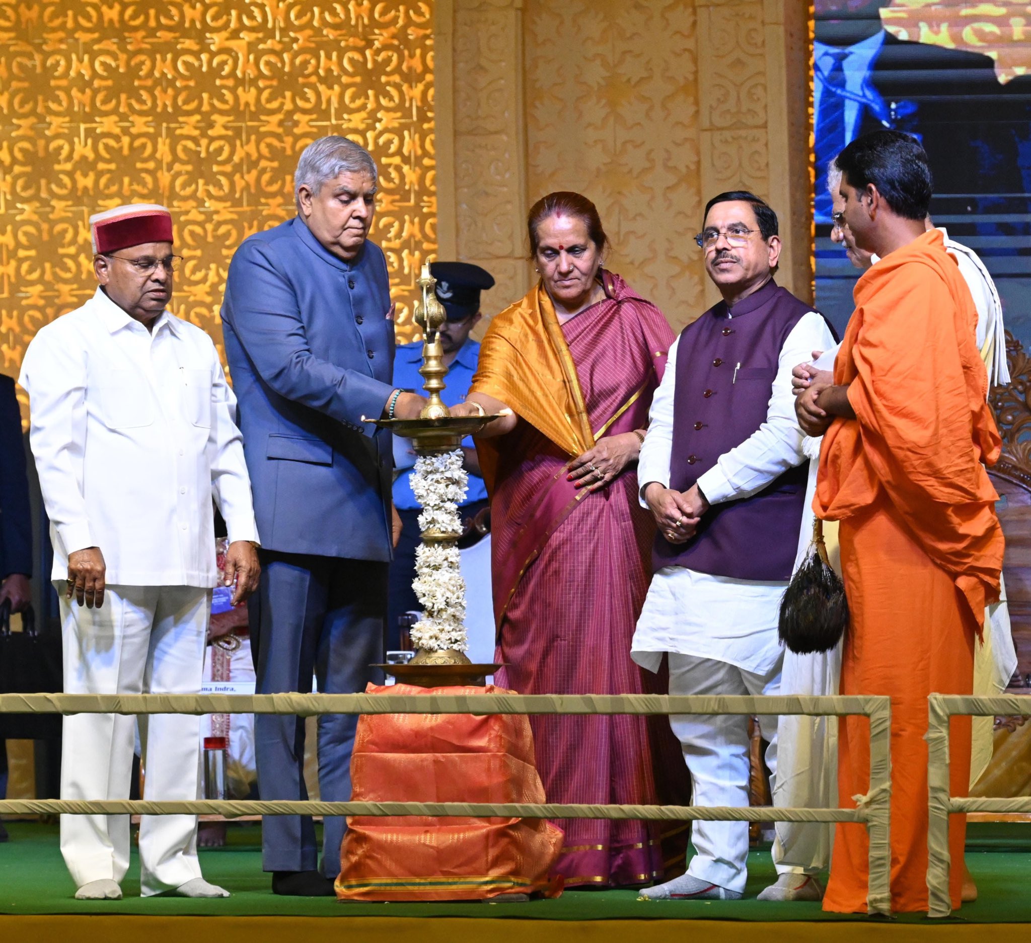 The Vice-President, Shri Jagdeep Dhankhar at the inauguration of Sumeru Parvat at Navagraha Teertha Kshethra in Varur, Karnataka on January 16, 2025.