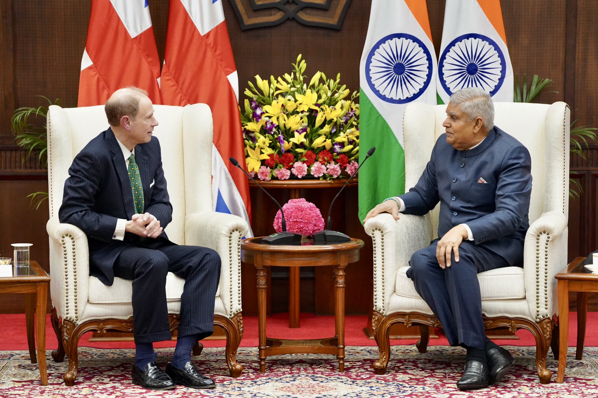 HRH Prince Edward, The Duke of Edinburgh, called on the Vice-President, Shri Jagdeep Dhankhar at Vice-President's Enclave in New Delhi on February 3, 2025. 