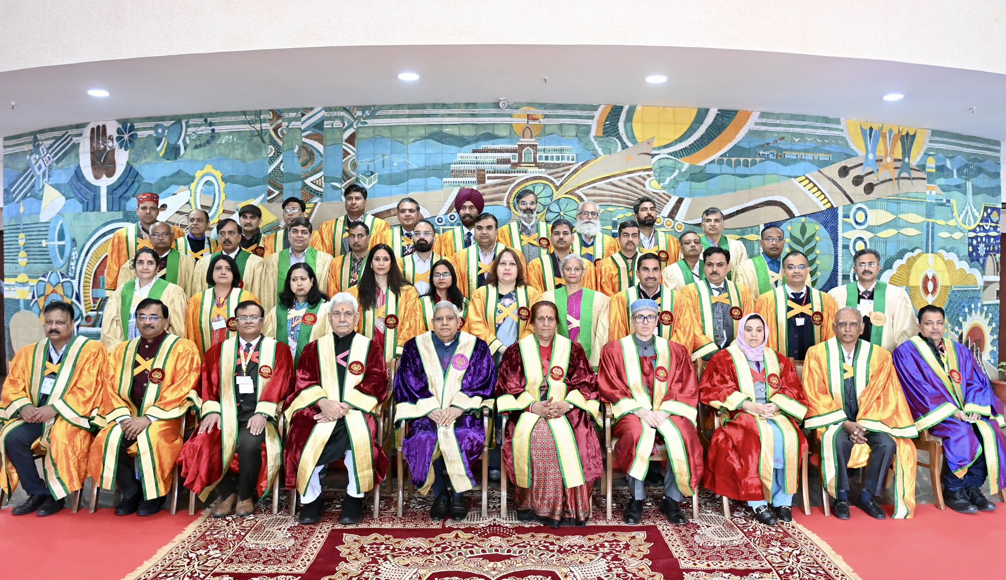 The Vice-President, Shri Jagdeep Dhankhar at 10th Convocation Ceremony of the Shri Mata Vaishno Devi University and awarding the meritorious students of the institute in Katra, Jammu and Kashmir on February 15, 2025. 