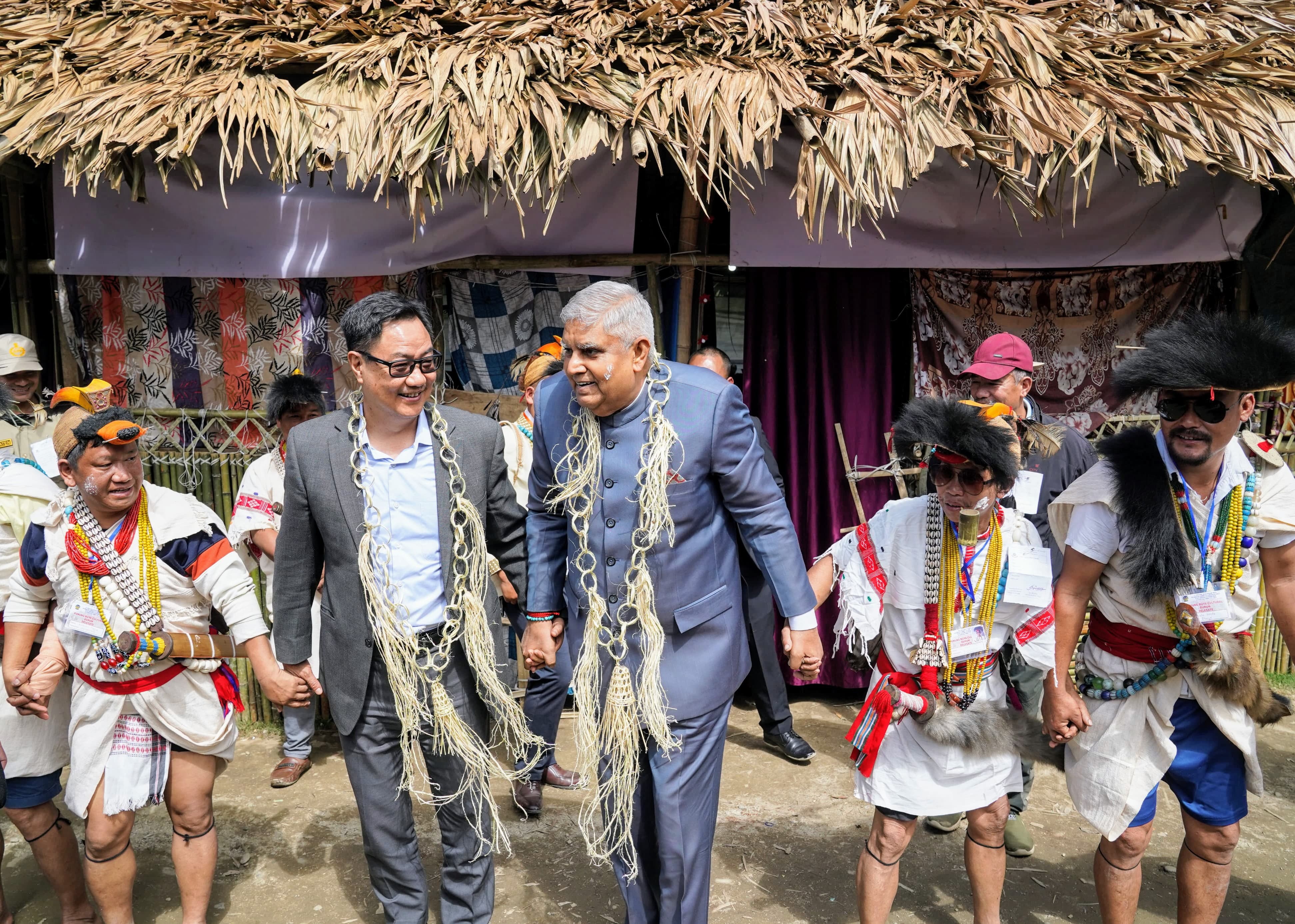 The Vice-President, Shri Jagdeep Dhankhar at the first ever Joint Mega Nyokum Yullo Celebration in Boasimla, Kamle District, Arunachal Pradesh on February 26, 2025.