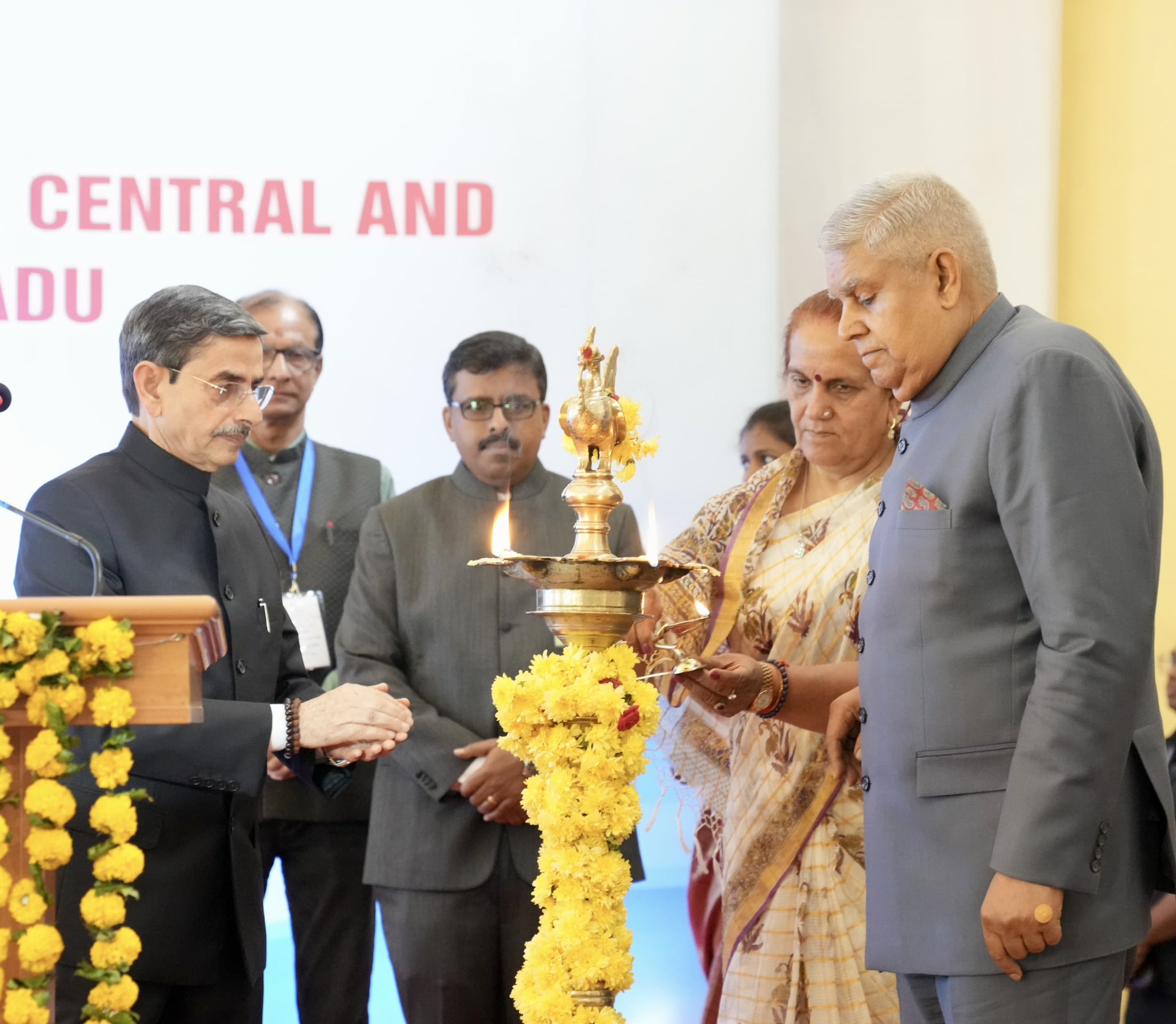 The Vice-President, Shri Jagdeep Dhankhar at the Inaugural Session of the Conference of Vice-Chancellors of State, Central and Private Universities of Tamil Nadu at Raj Bhavan in Udhagamandalam, Tamil Nadu on April 25, 2025.