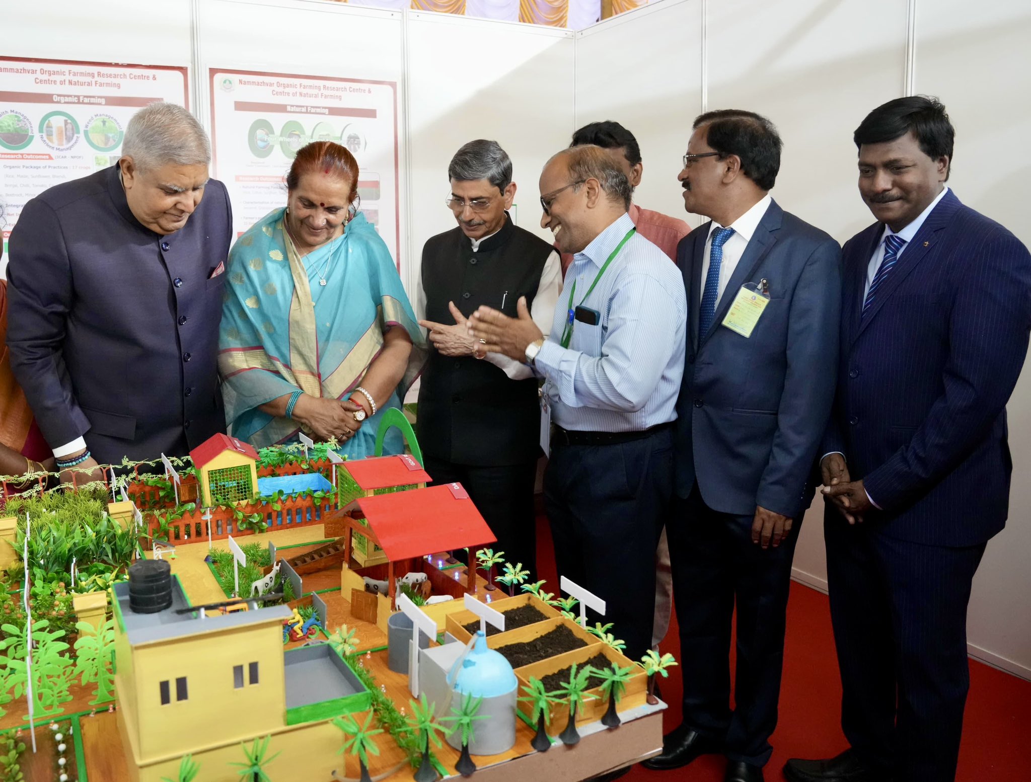 The Vice-President, Shri Jagdeep Dhankhar visiting an exhibition on the premises of the Tamil Nadu Agricultural University in Coimbatore, Tamil Nadu on April 27, 2025.