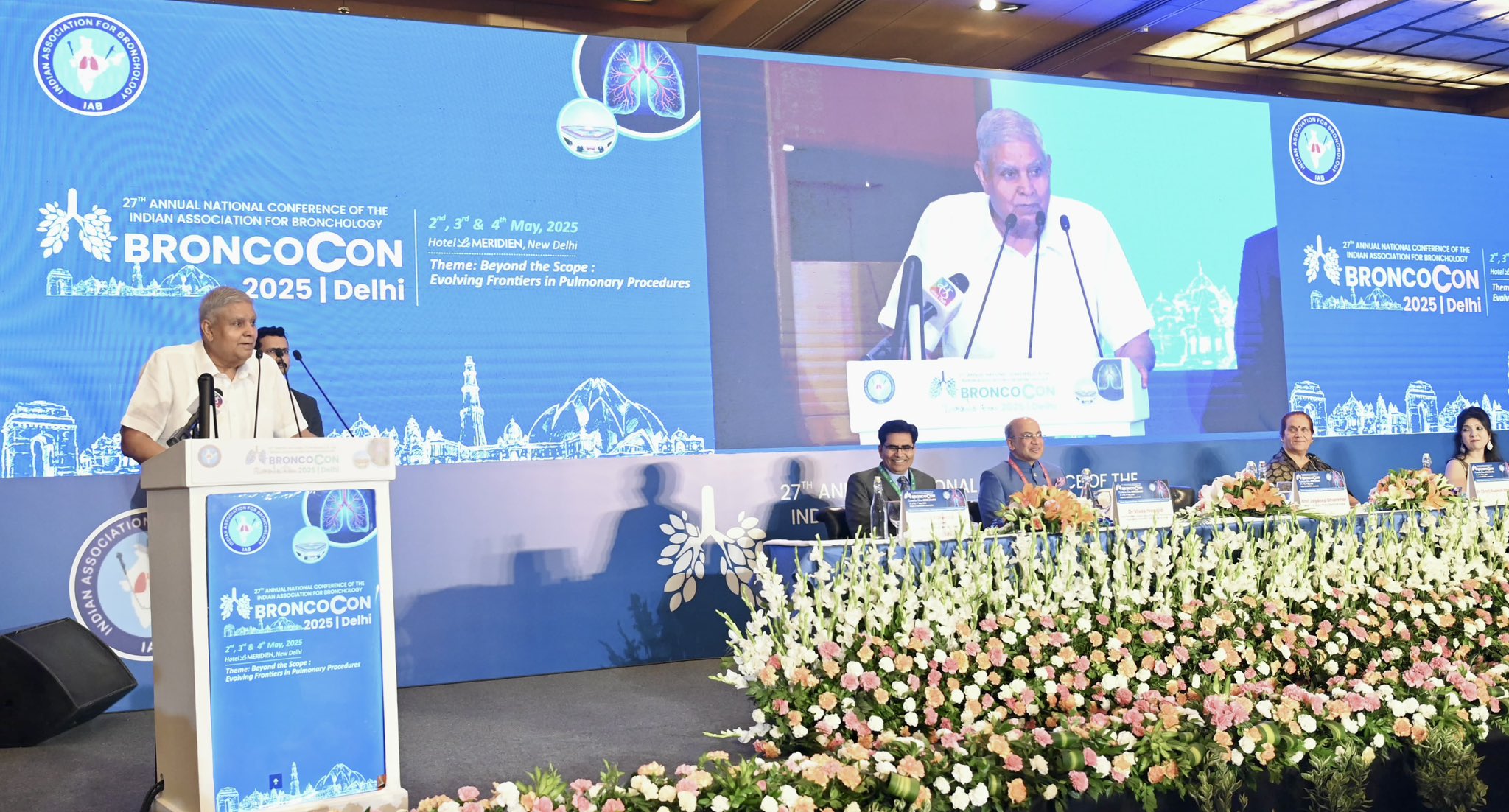 The Vice-President, Shri Jagdeep Dhankhar addressing the 27th Annual National Conference of the Indian Association for Bronchology in New Delhi on May 3, 2025. 