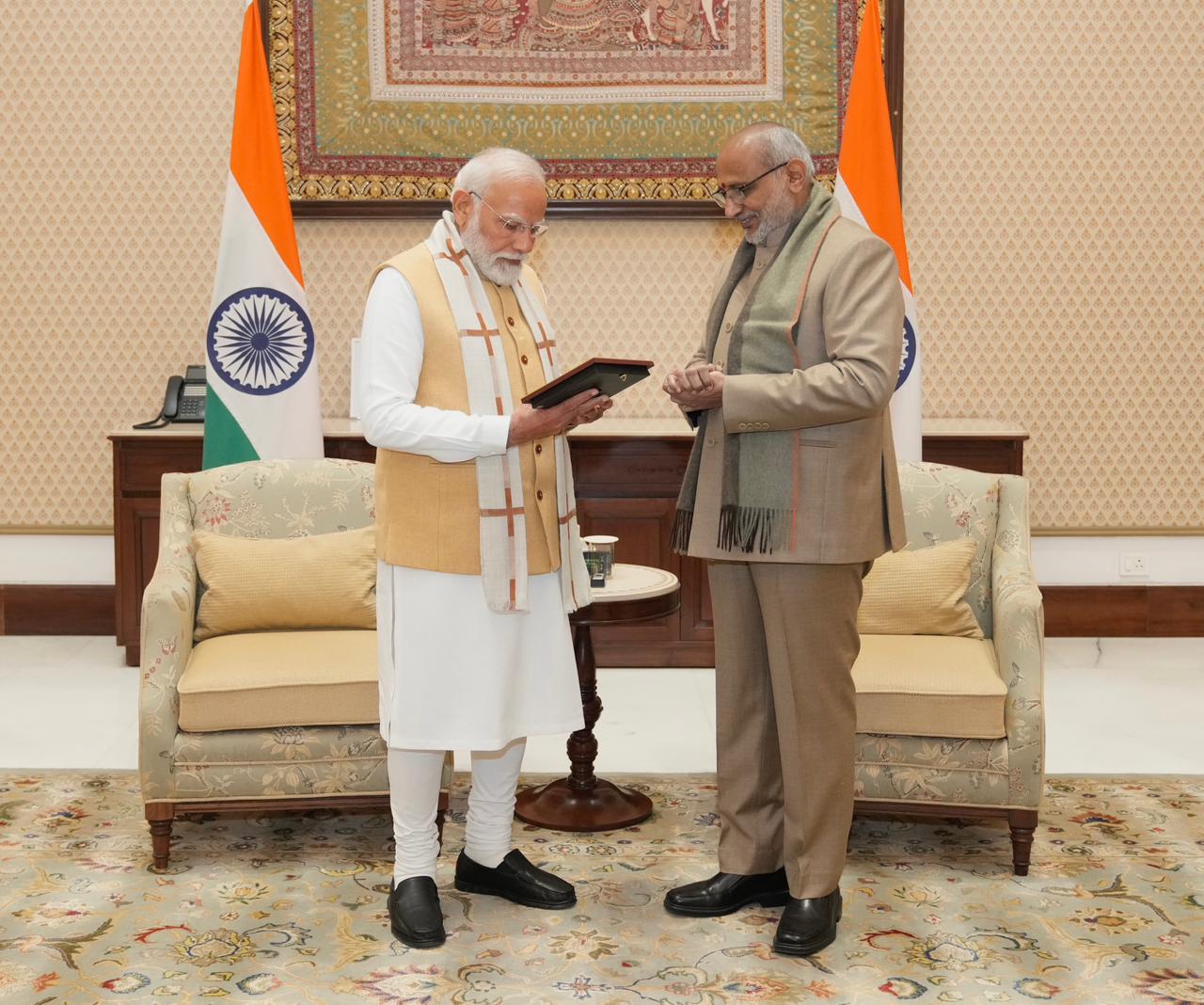 Prime Minister Shri Narendra Modi met Vice President Shri C.P. Radhakrishnan at Uprashtrapati Bhavan on 16.02.2026