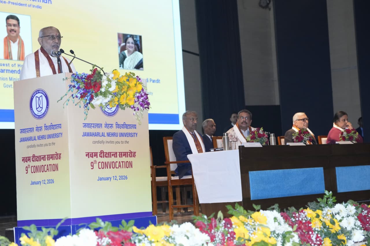 Vice-President Shri C. P. Radhakrishnan addressed the 9th Convocation of Jawaharlal Nehru University in New Delhi on 12.1.2026 