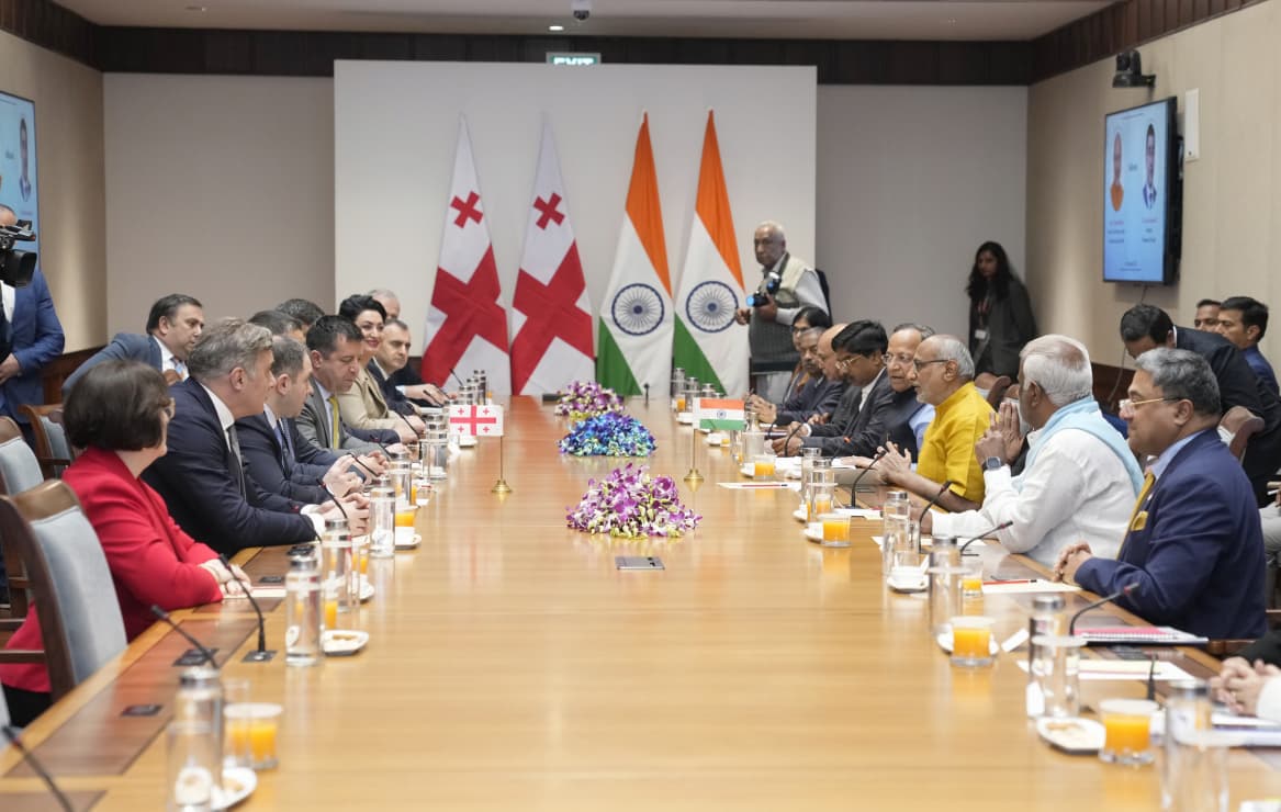 A Parliamentary Delegation from Georgia called on Hon’ble Vice-President of India and Chairman of Rajya Sabha, Shri C. P. Radhakrishnan, at Parliament House on 03.12.2025. A Parliamentary Delegation from Georgia called on Hon’ble Vice-President of India and Chairman of Rajya Sabha, Shri C. P. Radhakrishnan, at Parliament House on 03.12.2025.