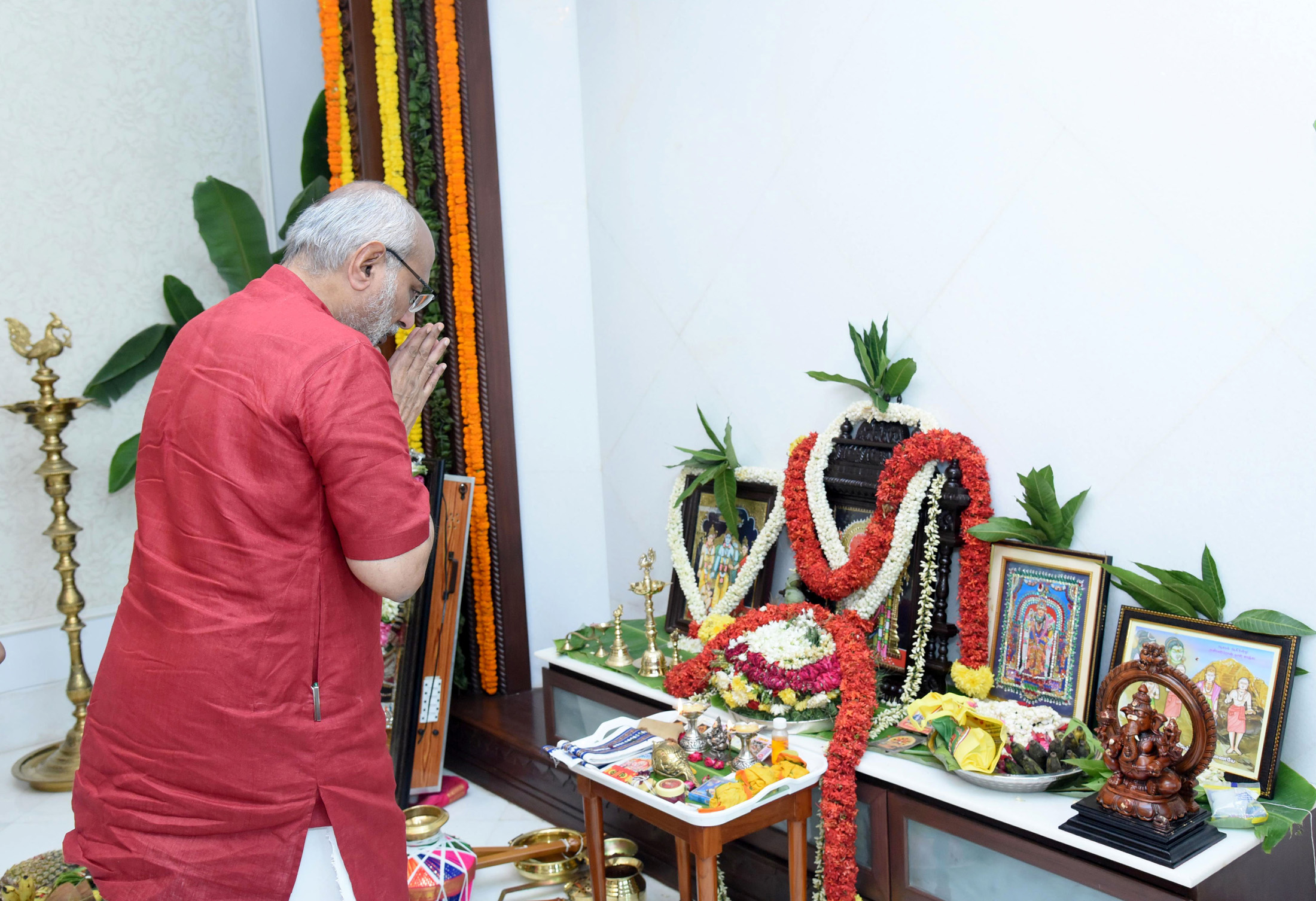 The Vice President of India, Shri C.P. Radhakrishnan offers prayers at Vice President’s Enclave, in New Delhi on September 12, 2025.
