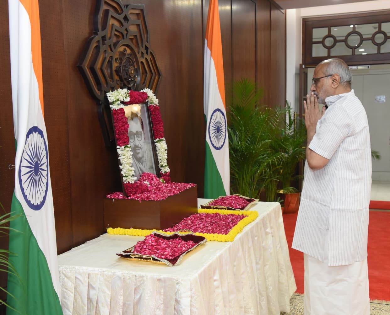 The Vice President of India, Shri C. P. Radhakrishnan paid homage to Pandit Deen Dayal Upadhyay, in New Delhi on September 25, 2025.