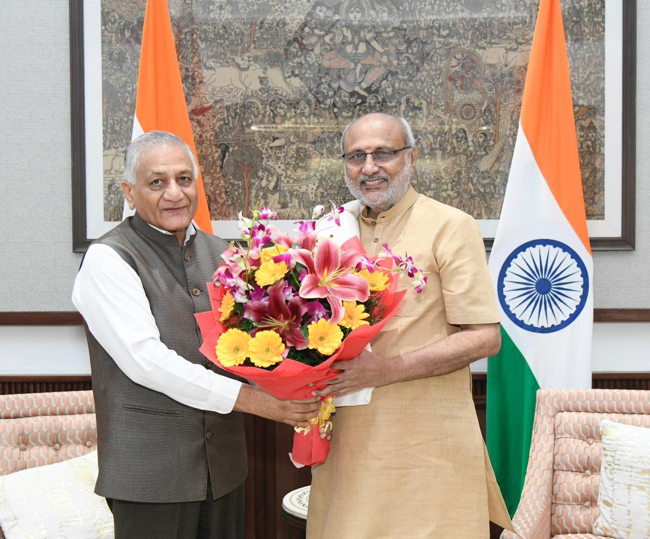 The Vice President of India, Shri C. P. Radhakrishnan met the Governor of Mizoram, General (Dr.) V. K. Singh (Retd.) at Vice-President’s Enclave, in New Delhi on September 30, 2025.