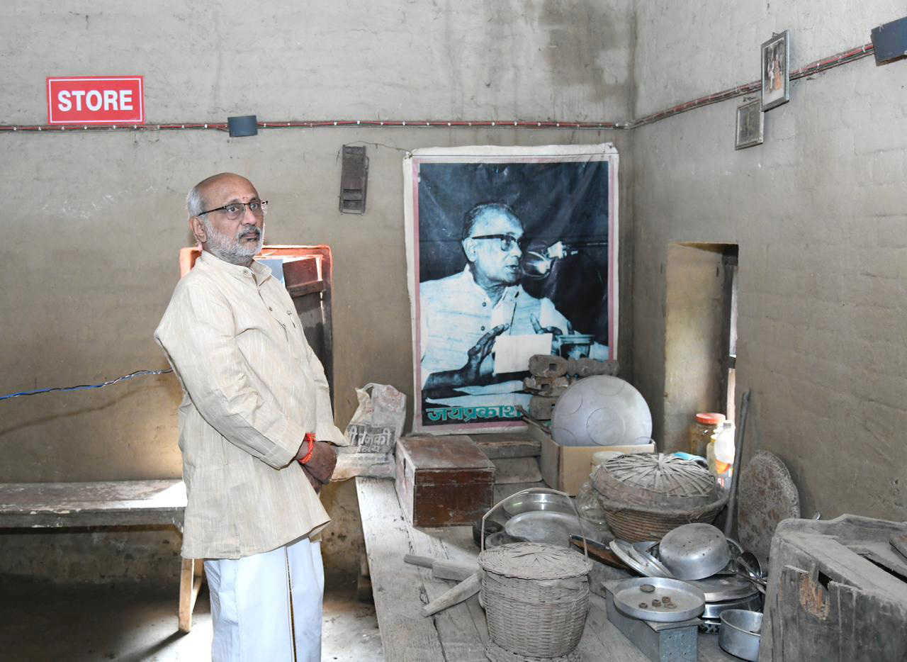 The Vice President of India & Chairman of the Rajya Sabha, Shri C. P. Radhakrishnan visited the ancestral home of Lok Nayak Jayaprakash Narayan Ji in Sitab Diara village, in the Saran district of Bihar, housing archives and memorabilia of the great leader, on October 11, 2025.