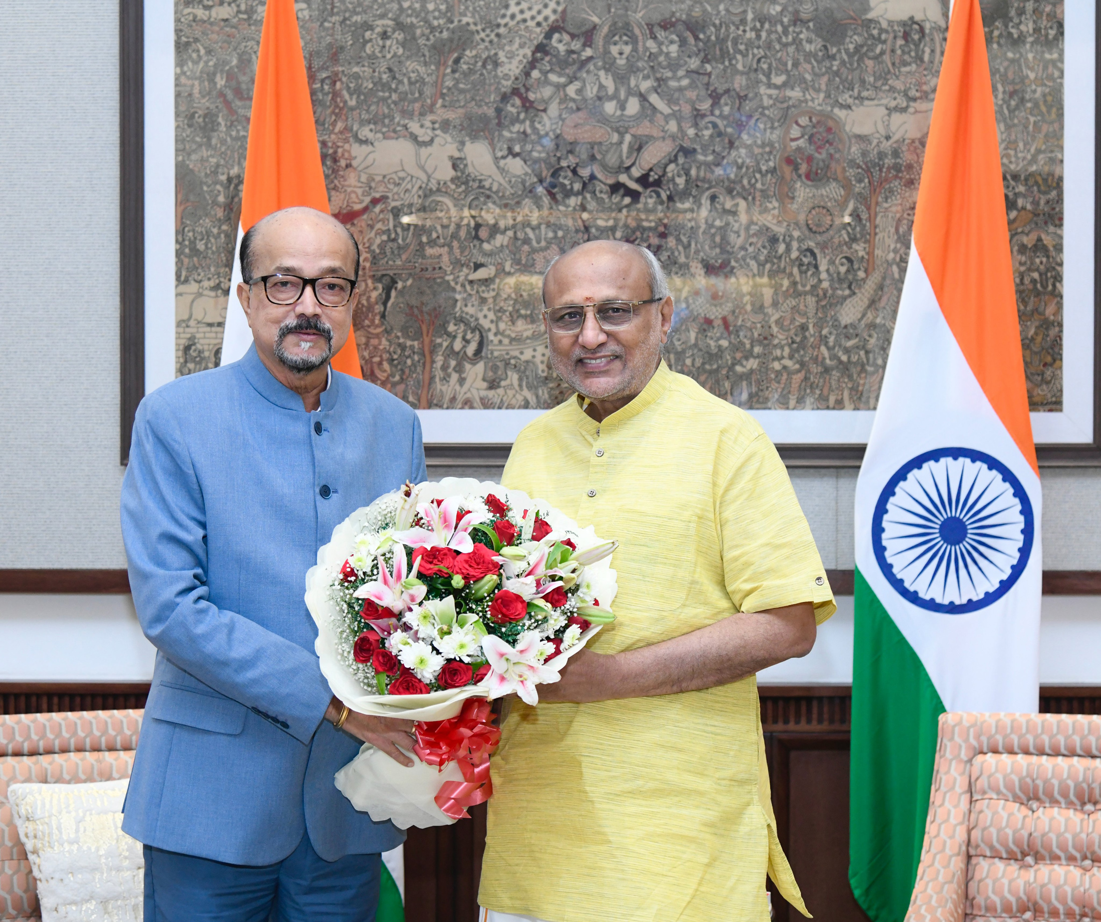The Vice-President of India & Chairman of the Rajya Sabha, Shri C. P. Radhakrishnan met the Governor of Chhattisgarh, Shri Ramen Deka at Vice-President’s Enclave, in New Delhi on October 15, 2025.