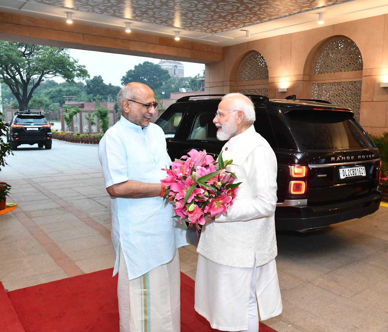 The Vice-President of India & Chairman of the Rajya Sabha, Shri C. P. Radhakrishnan warmly received PM and exchanged Deepawali greetings at Vice-President’s Enclave, in New Delhi on October 20, 2025.