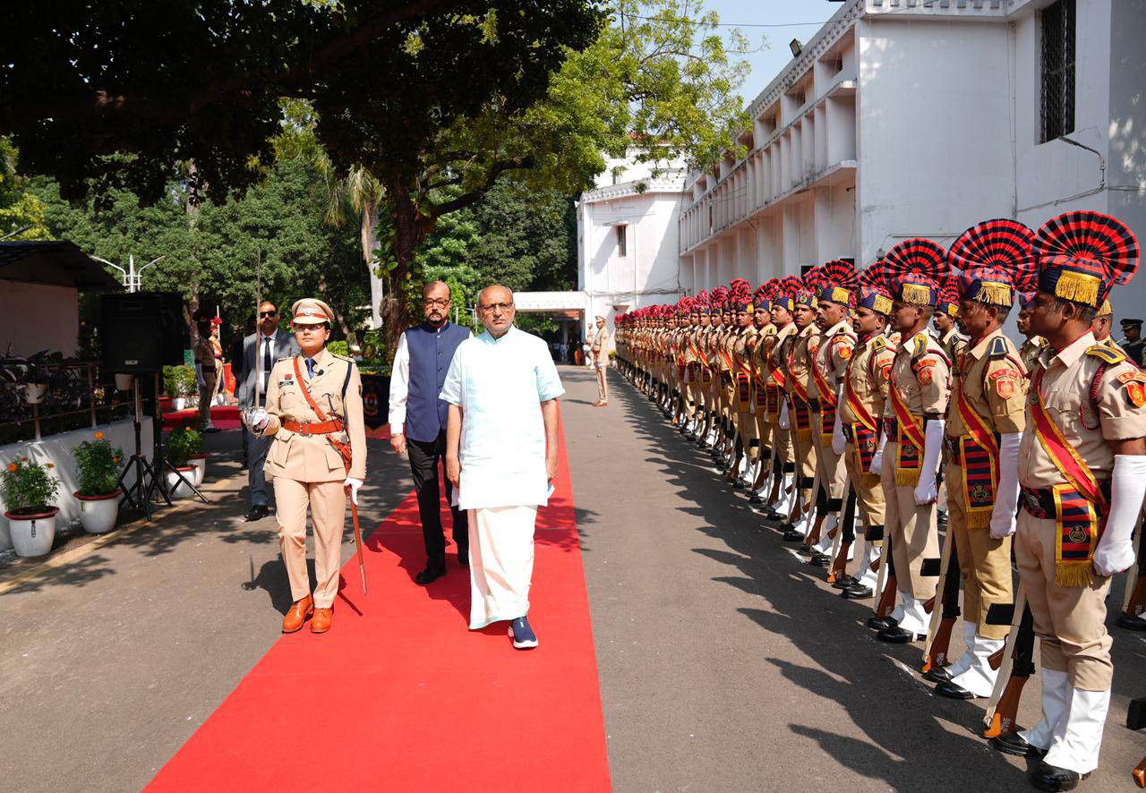 The Vice-President of India Shri C. P. Radhakrishnan was accorded a Guard of Honour at Raj Bhavan, in Chhattisgarh on November 05, 2025, during his maiden visit to the state after assuming office.
