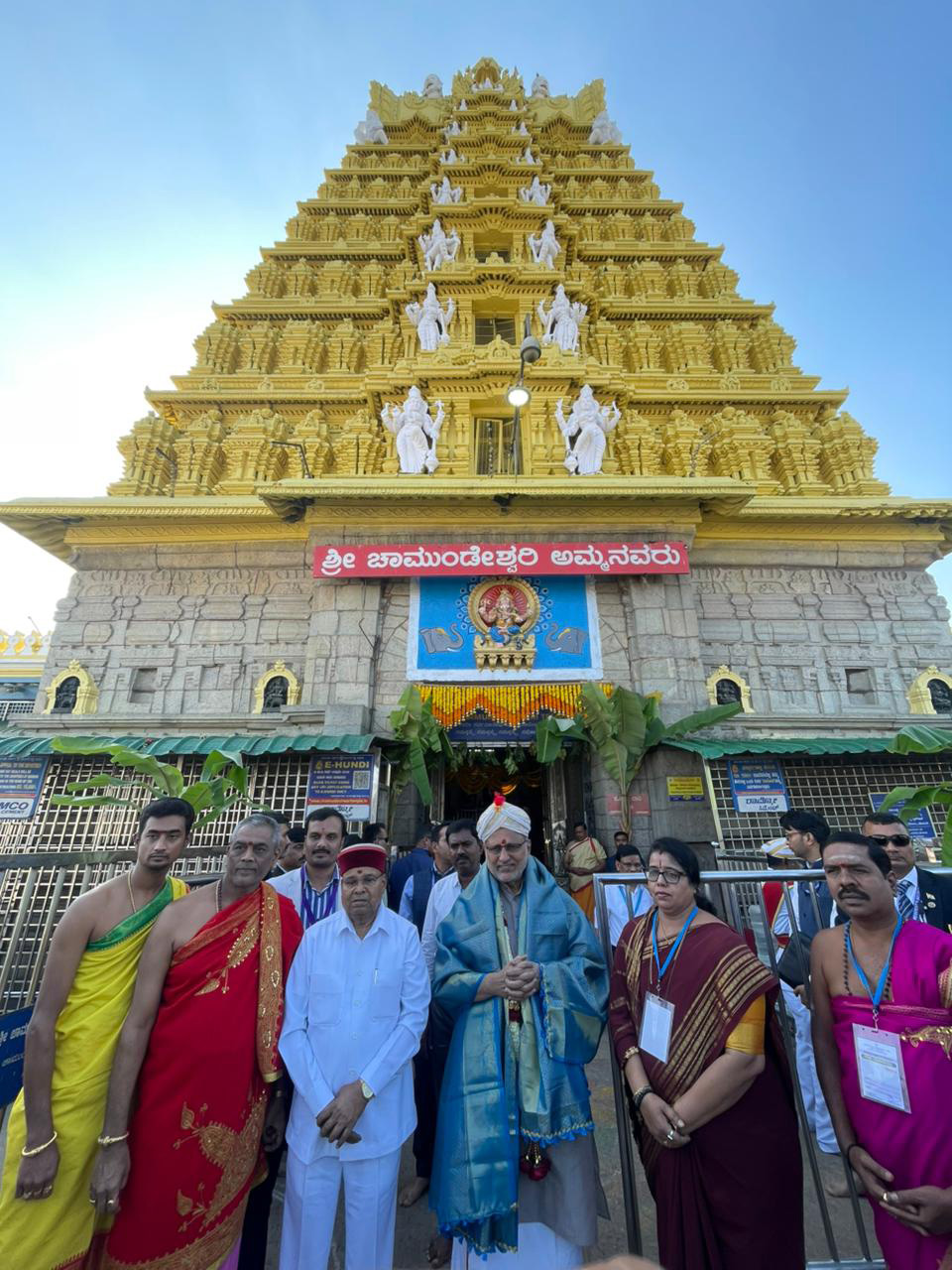 The Vice-President of India, Shri C. P. Radhakrishnan along with the Governor of Karnataka, Shri Thaawar Chand Gehlot offered prayers at the Sri Chamundeshwari Temple, in Karnataka on November 09, 2025.