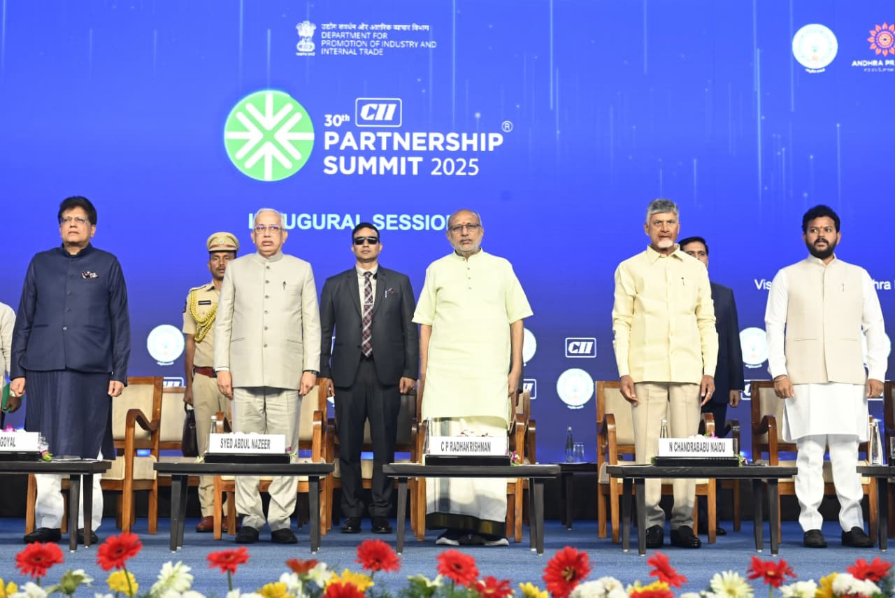 The Vice-President Shri C. P. Radhakrishnan graced the inaugural session of the 30th CII (Confederation of Indian Industry) Partnership Summit 2025 as the Chief Guest in Visakhapatnam, Andhra Pradesh on November 14, 2025.