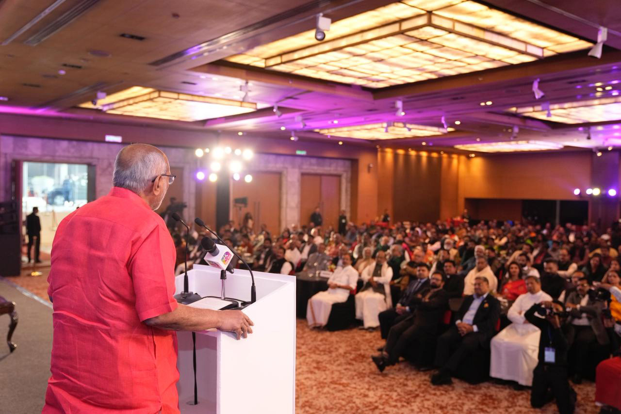 The Vice-President Shri C. P. Radhakrishnan addressing at the Manorama News Newsmaker Award 2024 ceremony as the Chief Guest, in New Delhi on November 16, 2025.