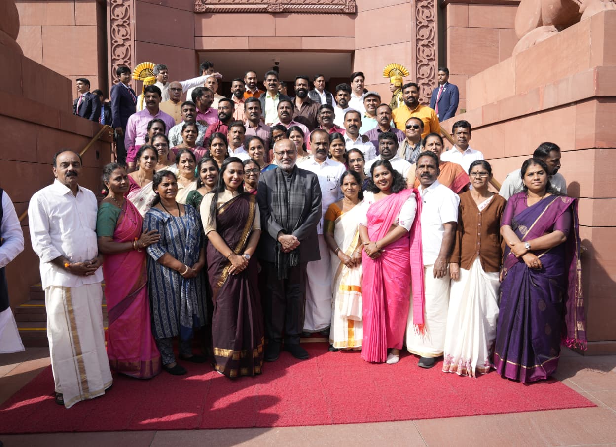 A team of elected representatives from local bodies in Kerala called on the Vice-President of India and Chairman, Rajya Sabha, Shri C. P. Radhakrishnan, at Parliament House 12.02.2026