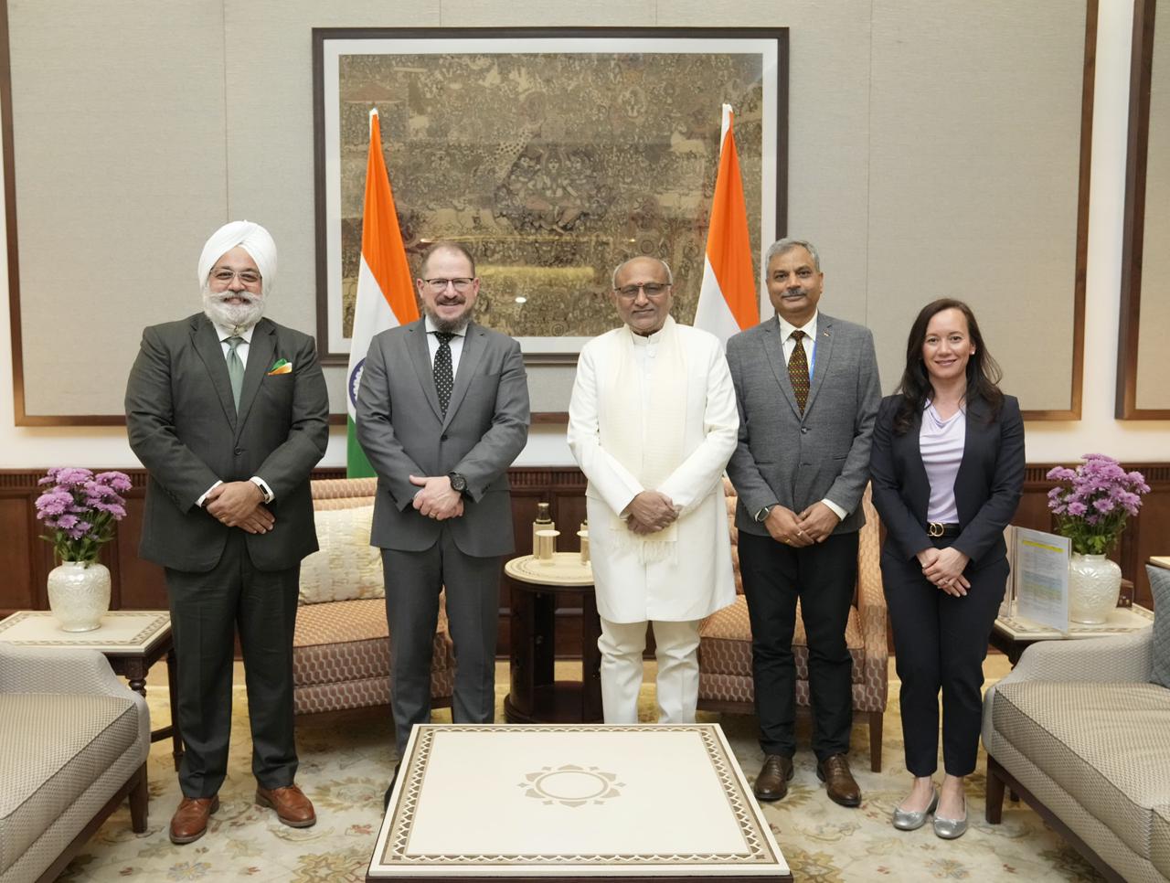 President and CEO of Qualcomm, Mr. Cristiano Amon called on the Vice-President Shri C. P. Radhakrishnan at Uprashtrapati Bhavan on 18.02.2026