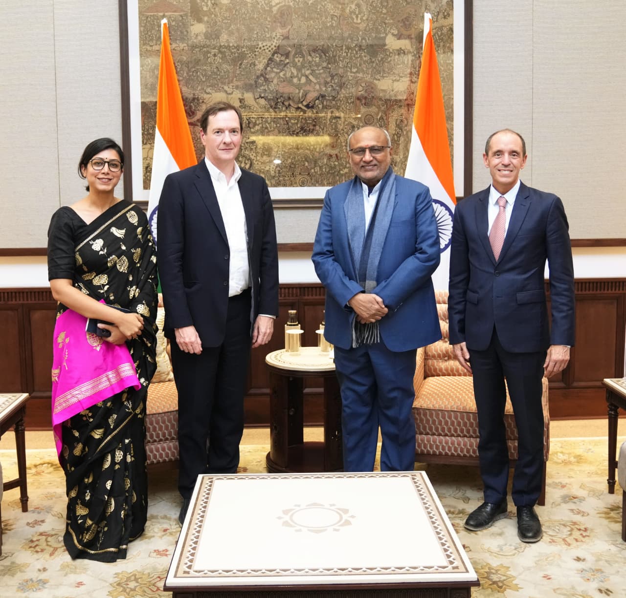 Mr. George Osborne, Head of OpenAI for Countries, along with Mr. Chris Lehane, Chief Global Affairs Officer, OpenAI called on Vice-President Shri C. P. Radhakrishnan at Uprashtrapati Bhavan on 19.02.2026 