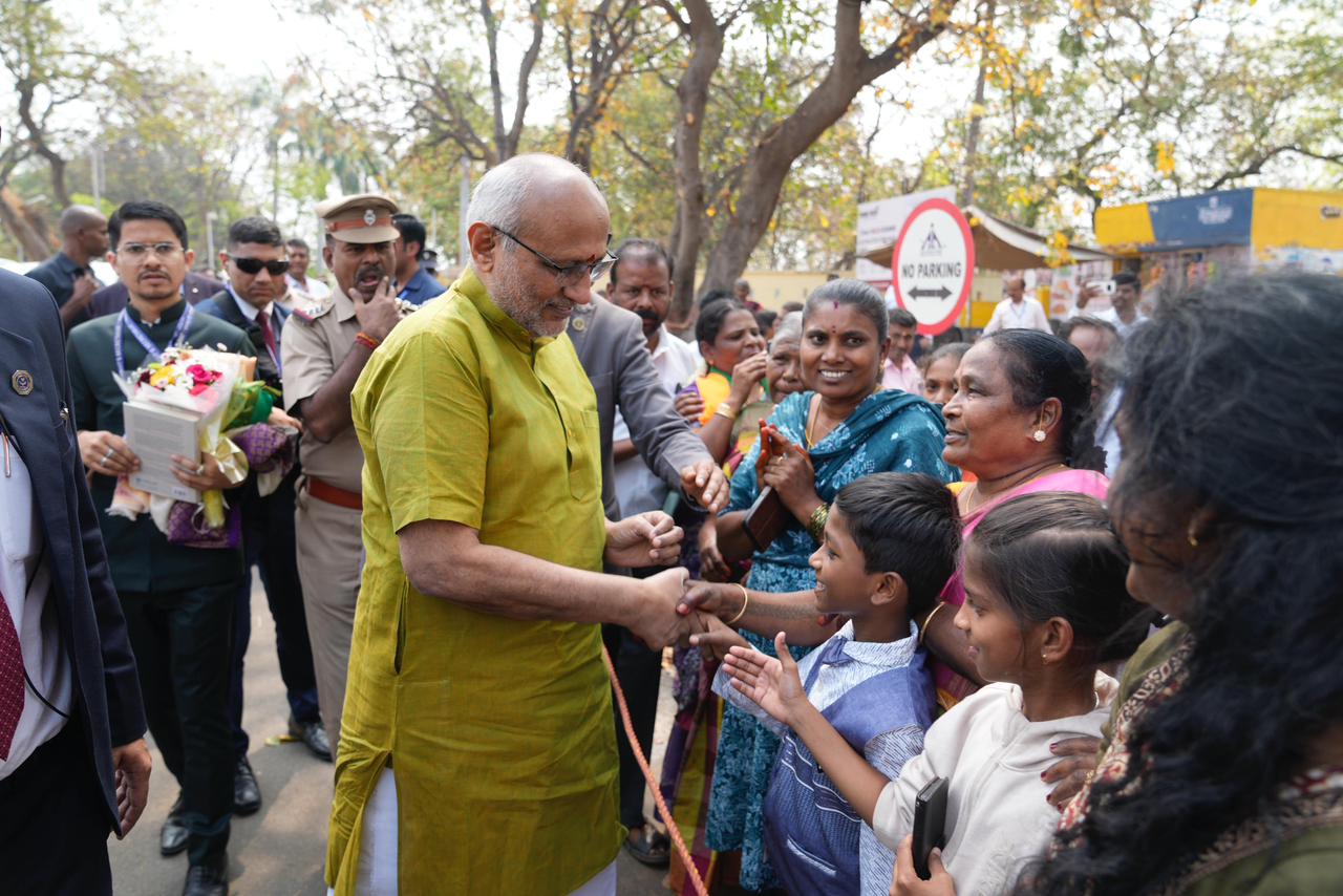 Vice President Shri C. P. Radhakrishnan received a warm welcome upon his arrival at Salem Airport, Tamil Nadu on 27.02.2026 